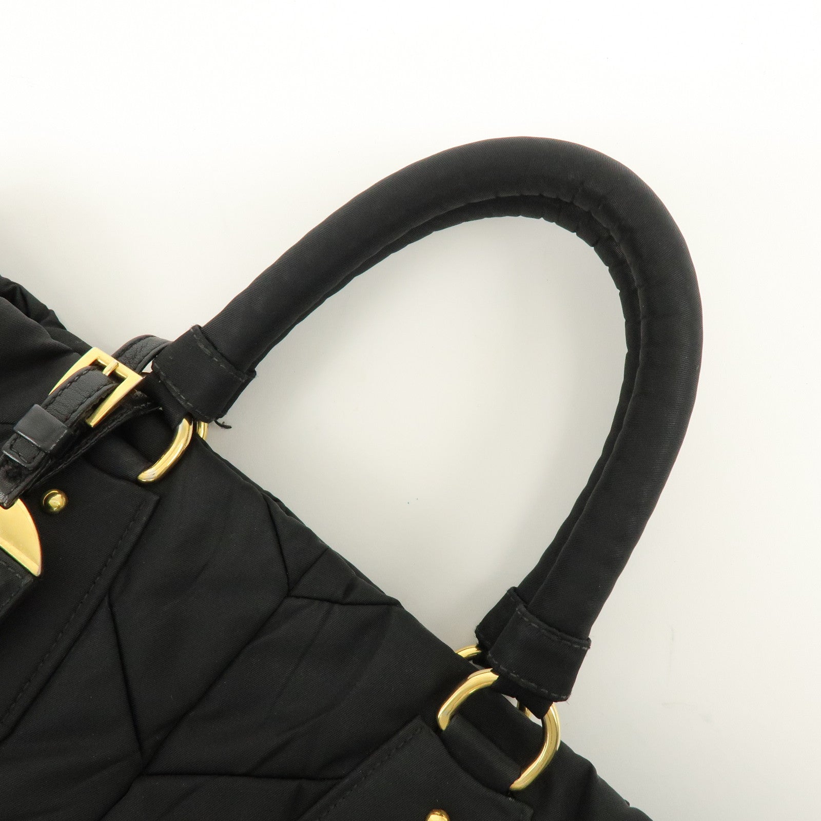 PRADA Nylon 2Way Bag Hand Bag Shoulder Bag Black BN1593