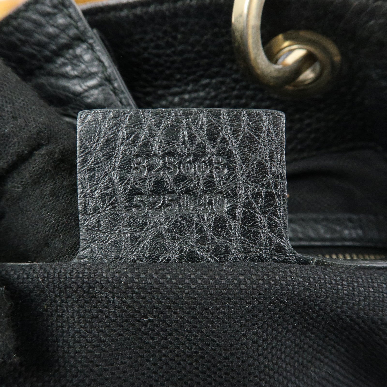GUCCI Bamboo Shopper Leather 2Way Bag Tote Bag Black 323663