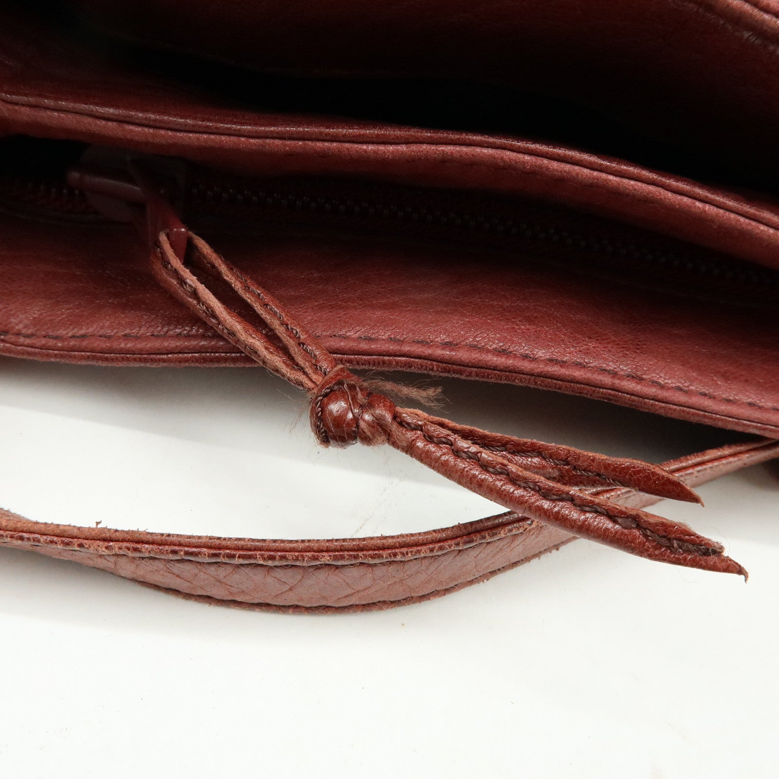 LOEWE Anagram Leather Tote Bag Shoulder Bag Bordeaux