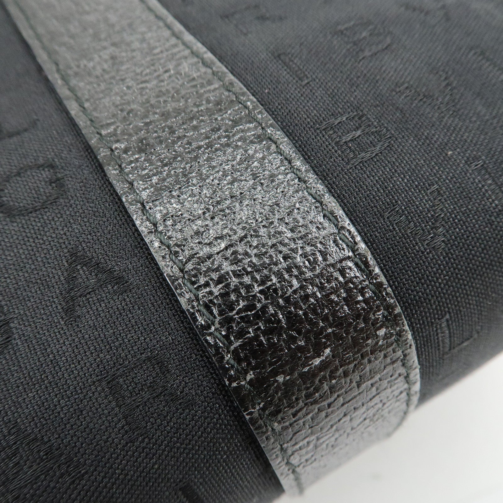 BVLGARI Logomania Canvas Leather Tote Bag Shoulder Bag Black