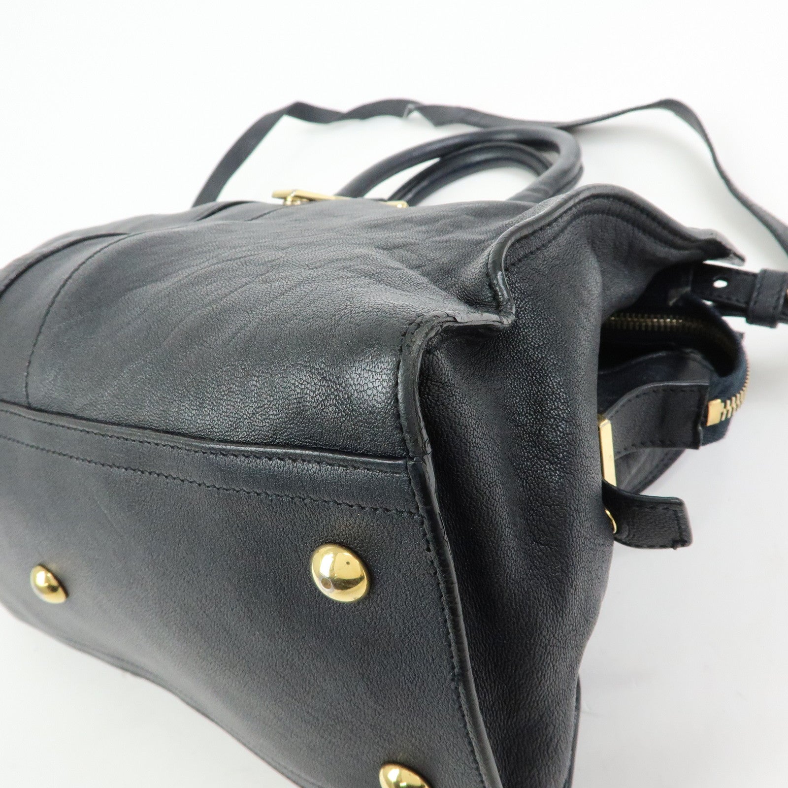 SAINT LAURENT PARIS Cabas Chyc Mini Y Line Leather 2WAY Bag 370699