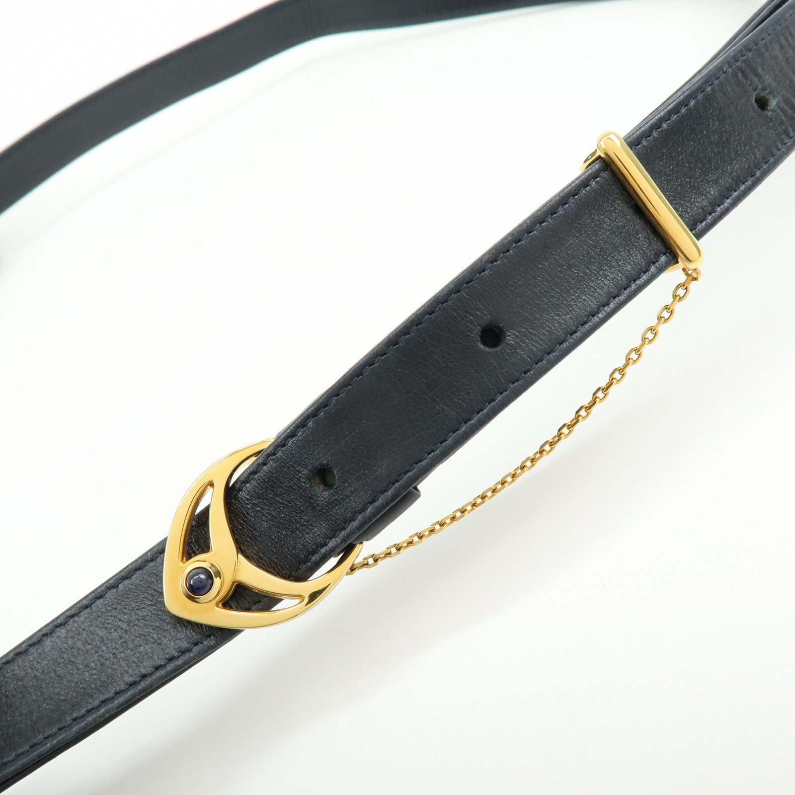 Cartier Leather Shoulder Bag Crossbody Bag Black