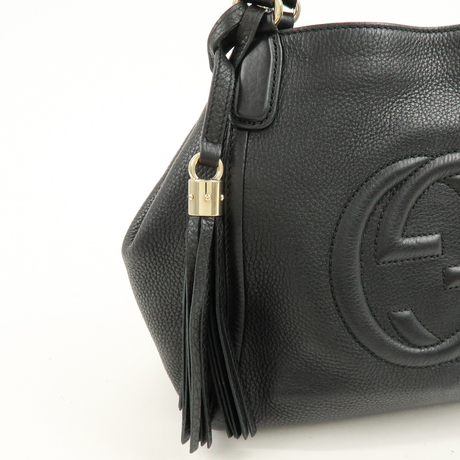 GUCCI SOHO Interlocking G 2Way Bag Hand Bag Black 336751