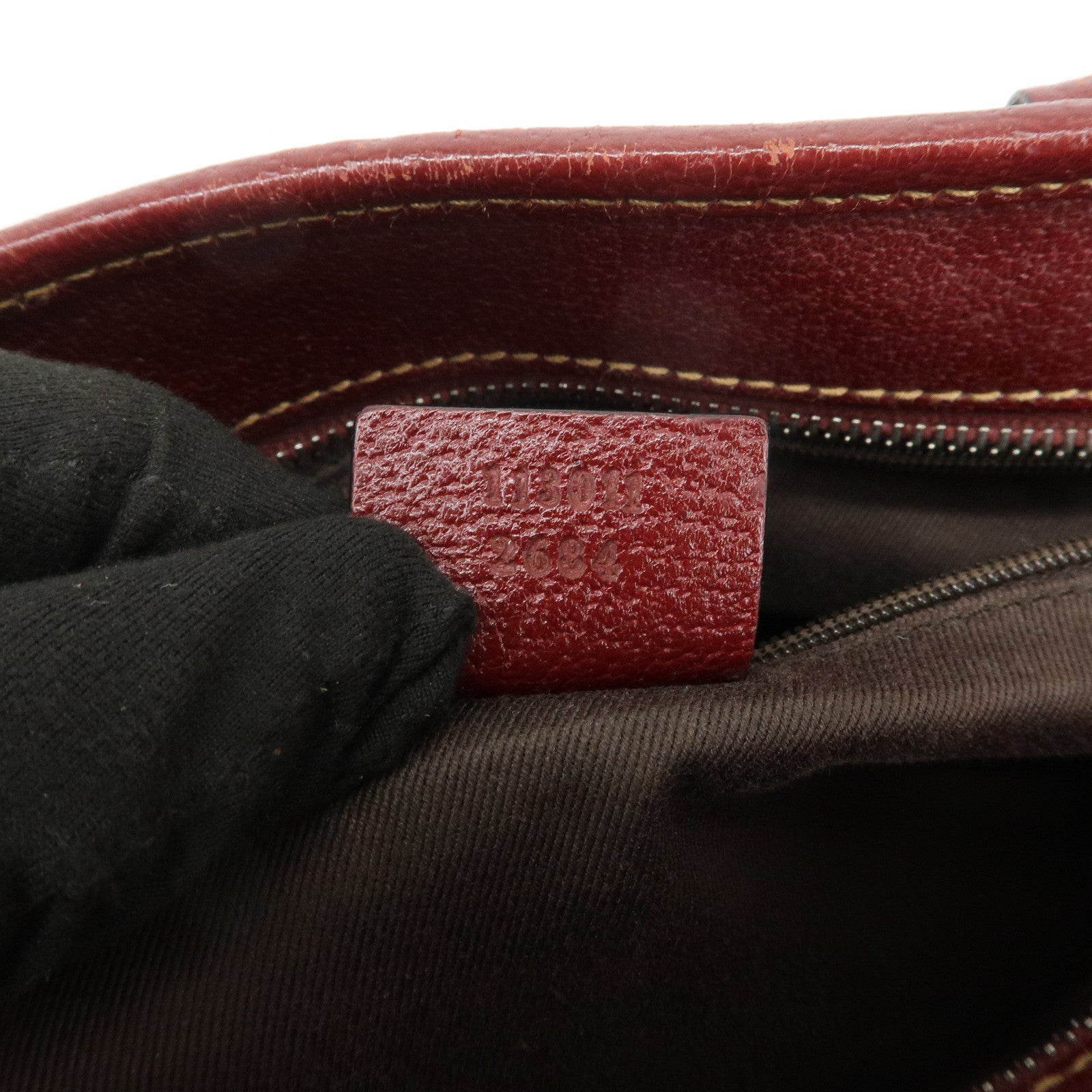 GUCCI GG Monogram Canvas Leather Tote Bag Beige Bordeaux 113011