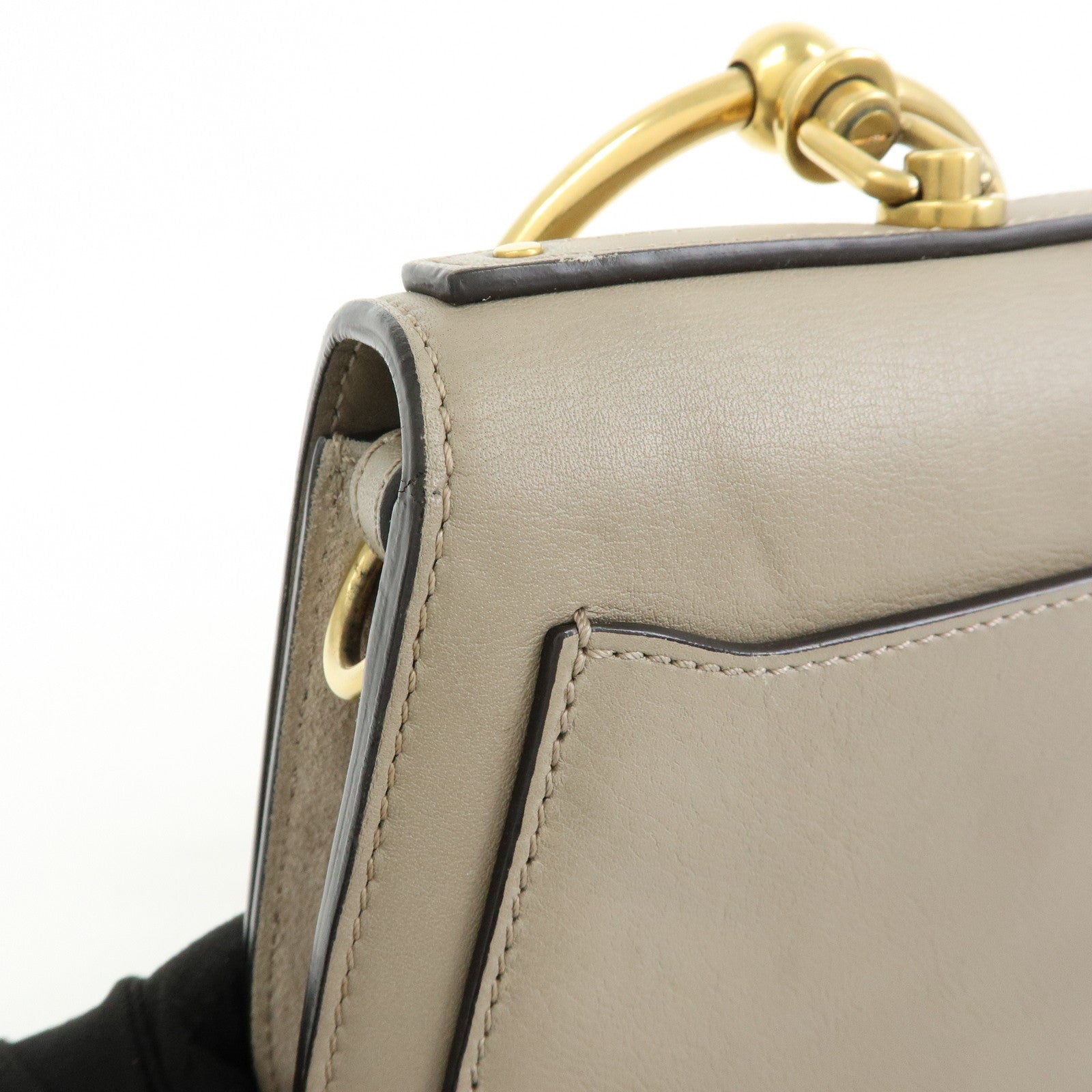 Chloe Nile Leather 2Way Bag Shoulder Bag Hand Bag Greige