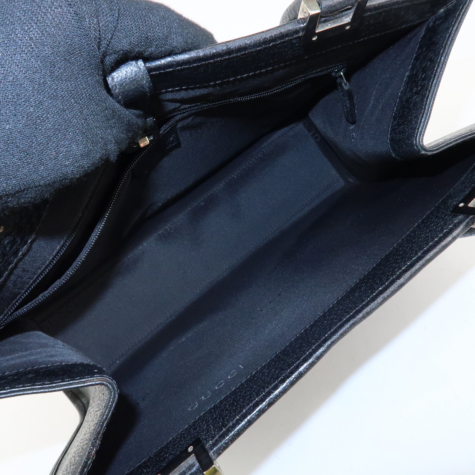 GUCCI Jackie Leather Shoulder bag Tote Bag 002.1073 Black Silver HDW Used