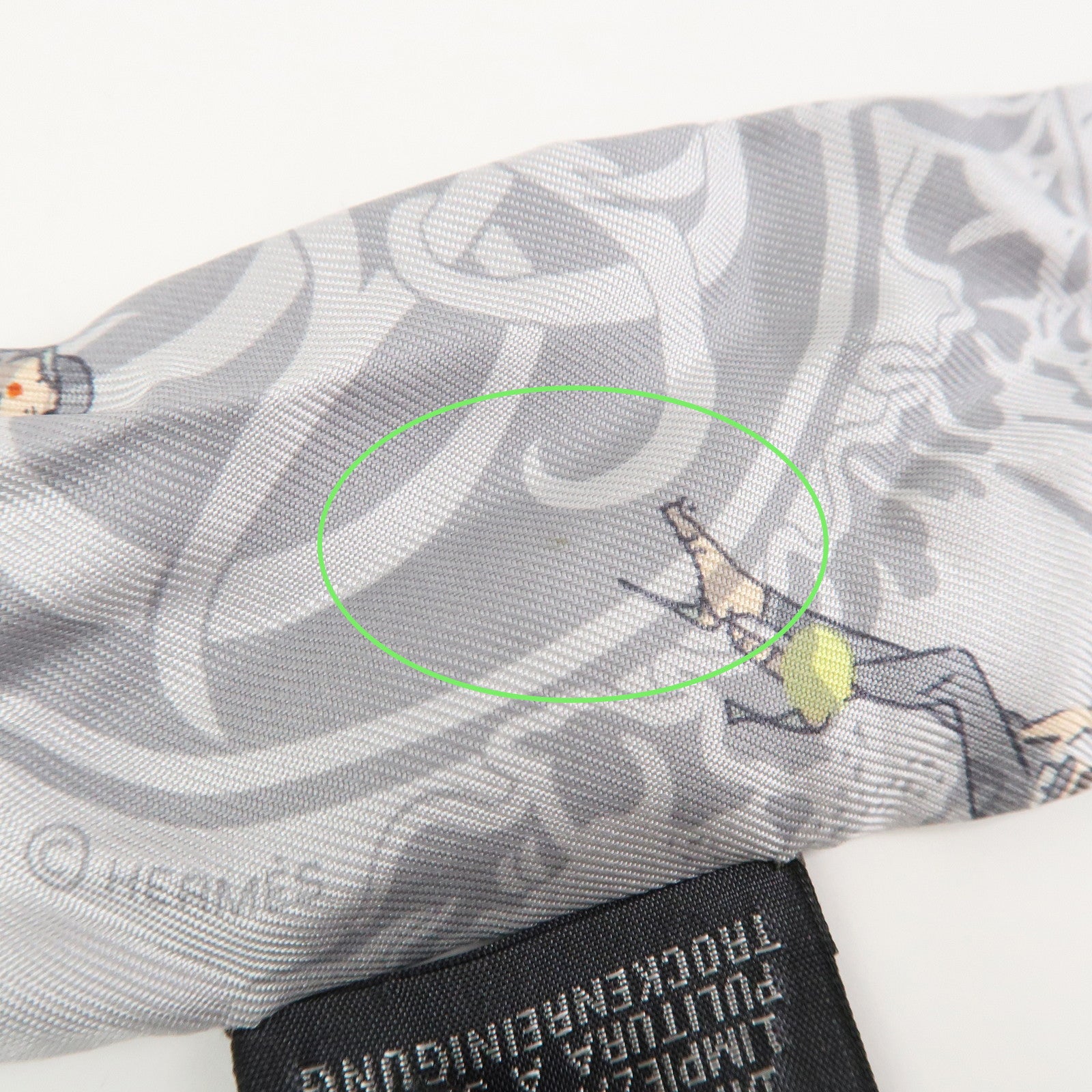 HERMES Twilly Silk 100% Ex-Libris Les Parisiennes Scarf Gray