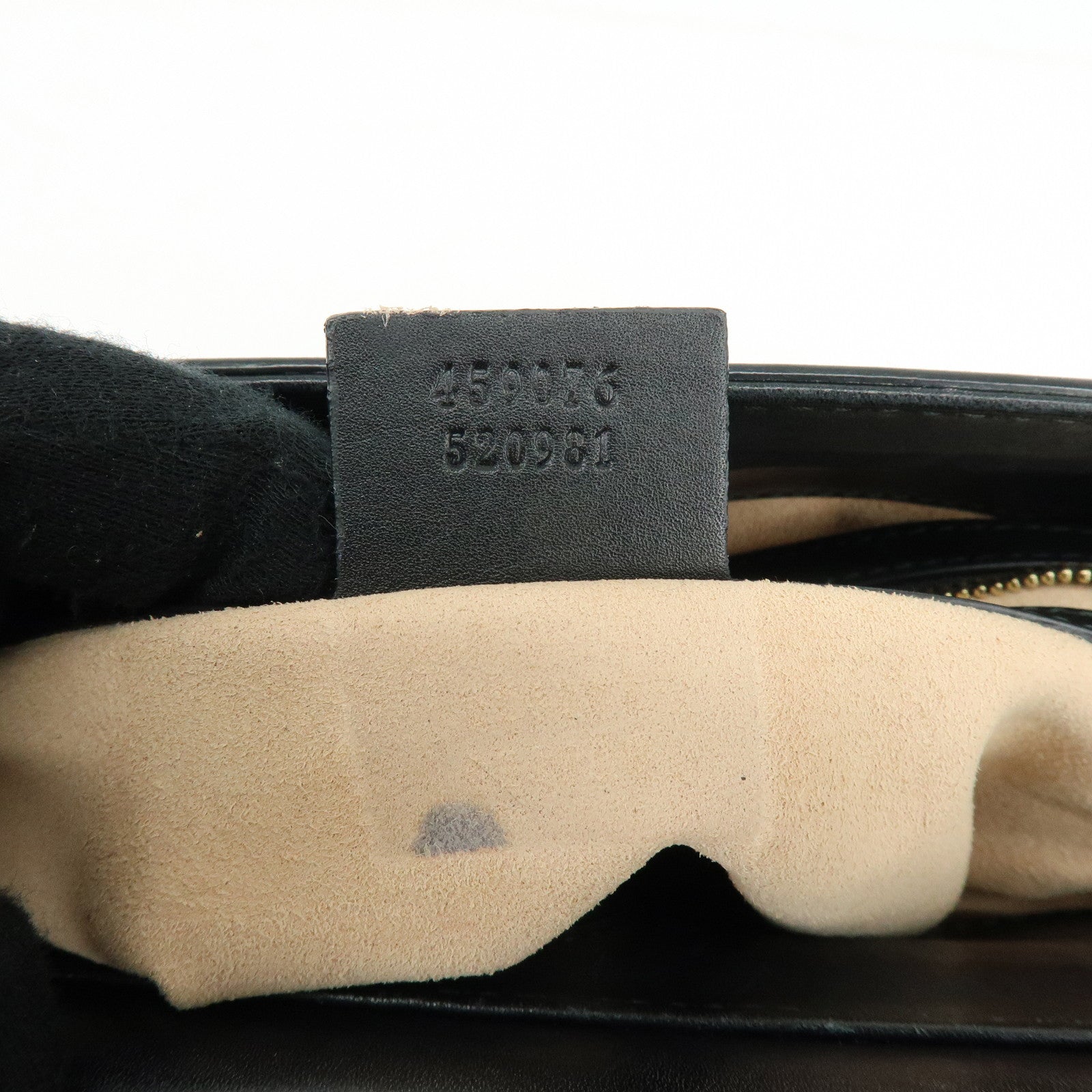 GUCCI Sherry Nymphaea Bamboo Leather 2Way Bag Black 459076