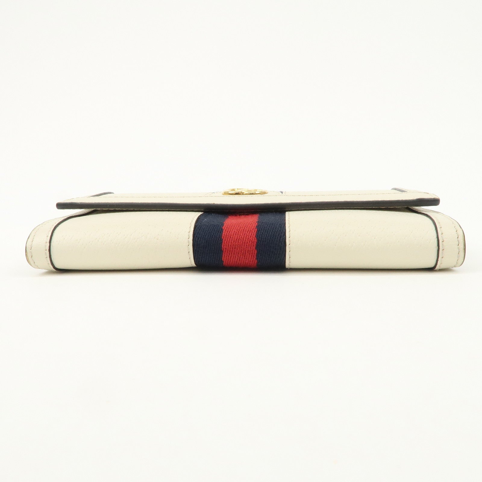 GUCCI Ophidia Sherry GG Marmont Leather Bi-fold Long Wallet Ivory 523153