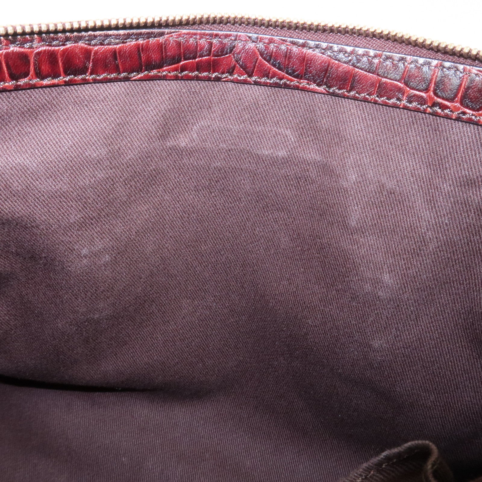 CELINE Macadam Canvas Emboss Leather 2 Way Bag Hand Bag Brown