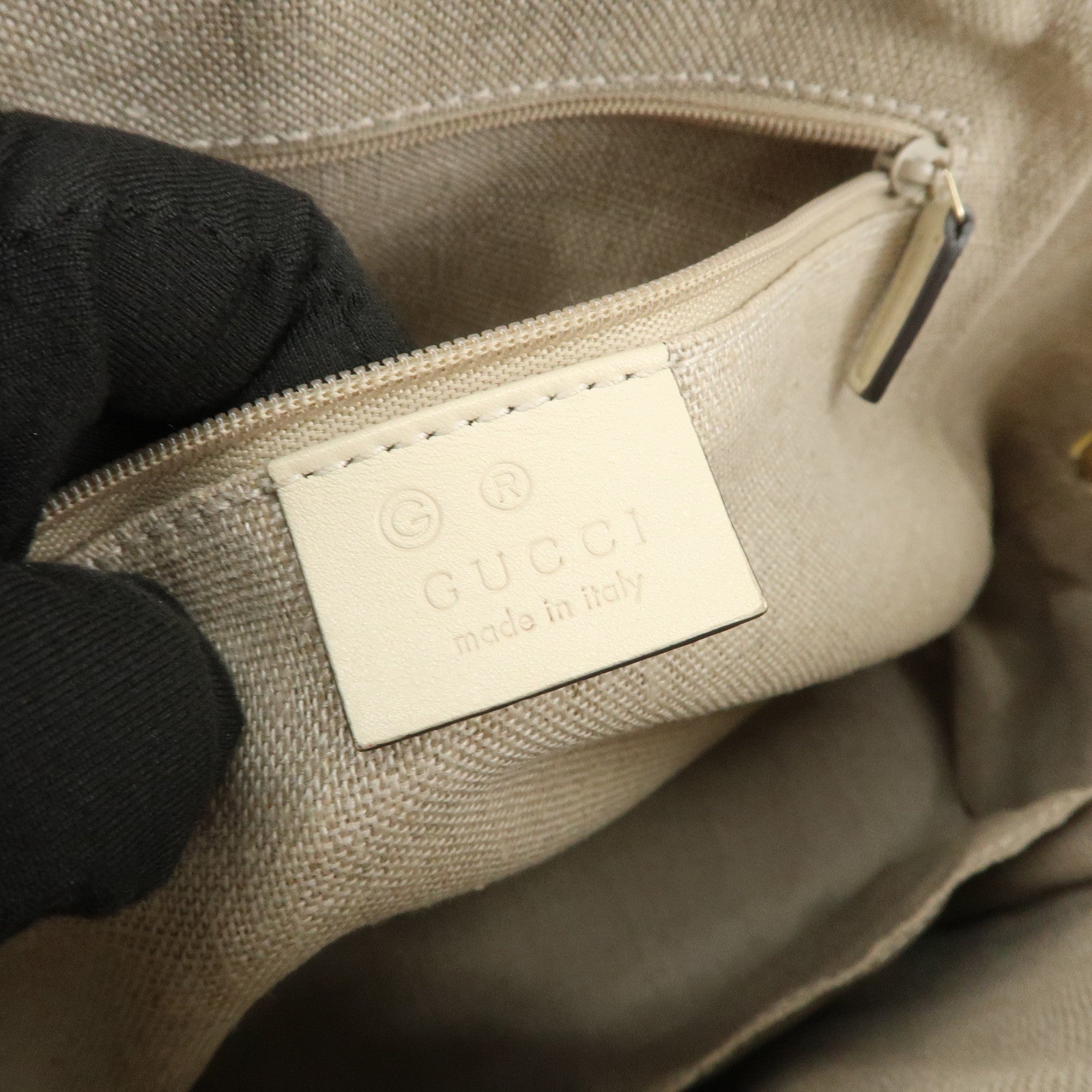 GUCCI Micro Guccissima Leather 2Way Bag Shoulder Bag Ivory 449663