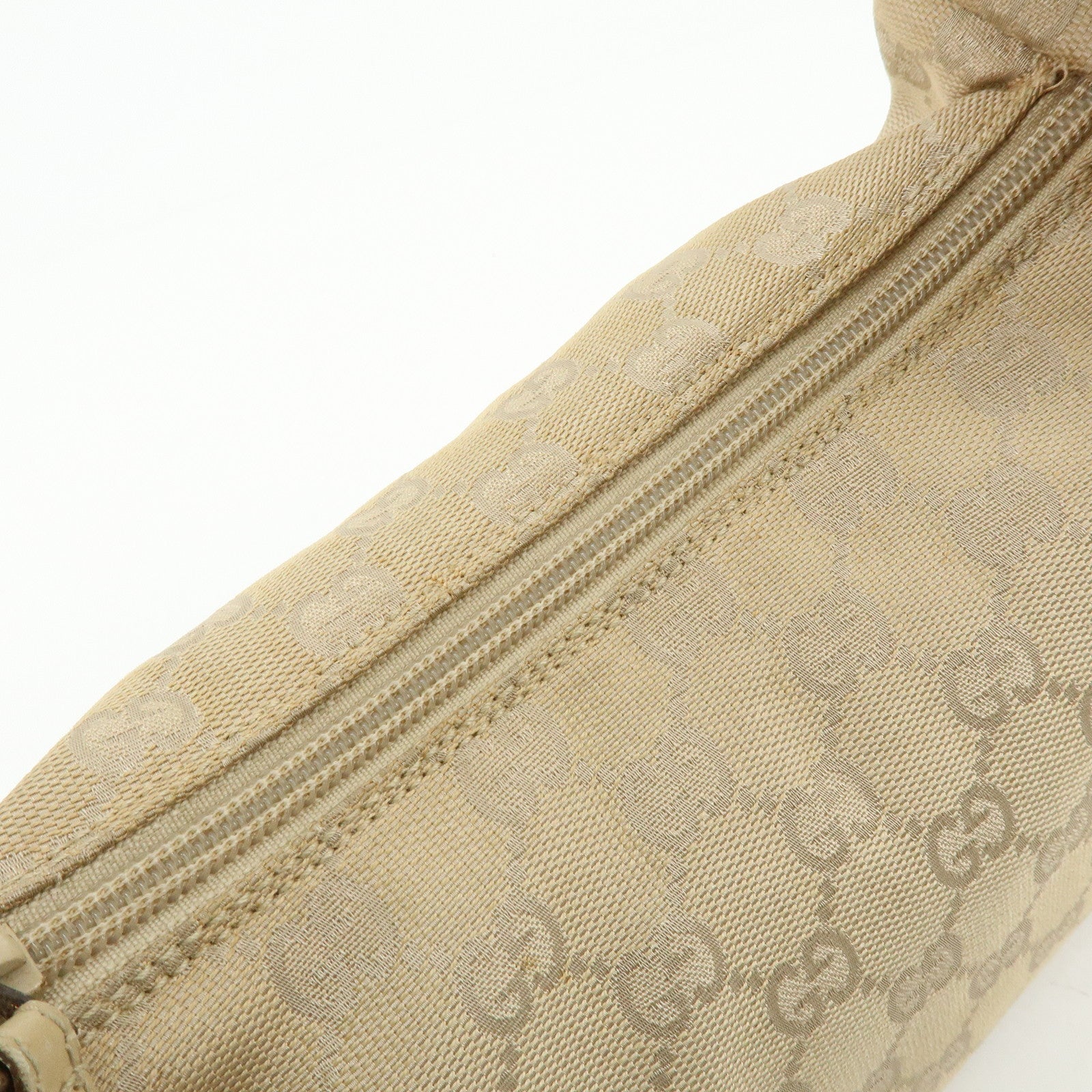GUCCI GG Canvas Leather Shoulder Bag Hand Bag Beige 92699