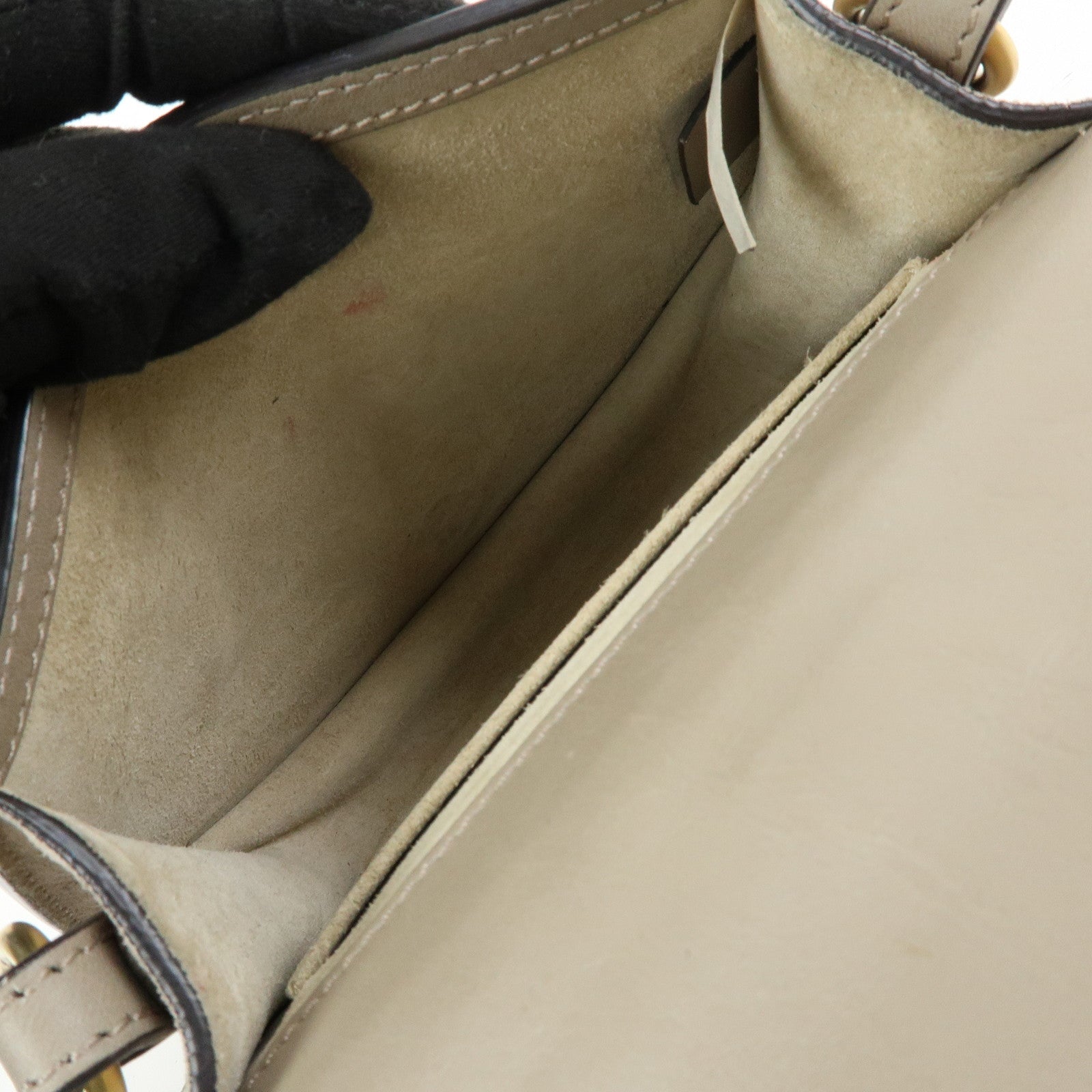 Chloe Nile Leather 2Way Bag Shoulder Bag Hand Bag Greige