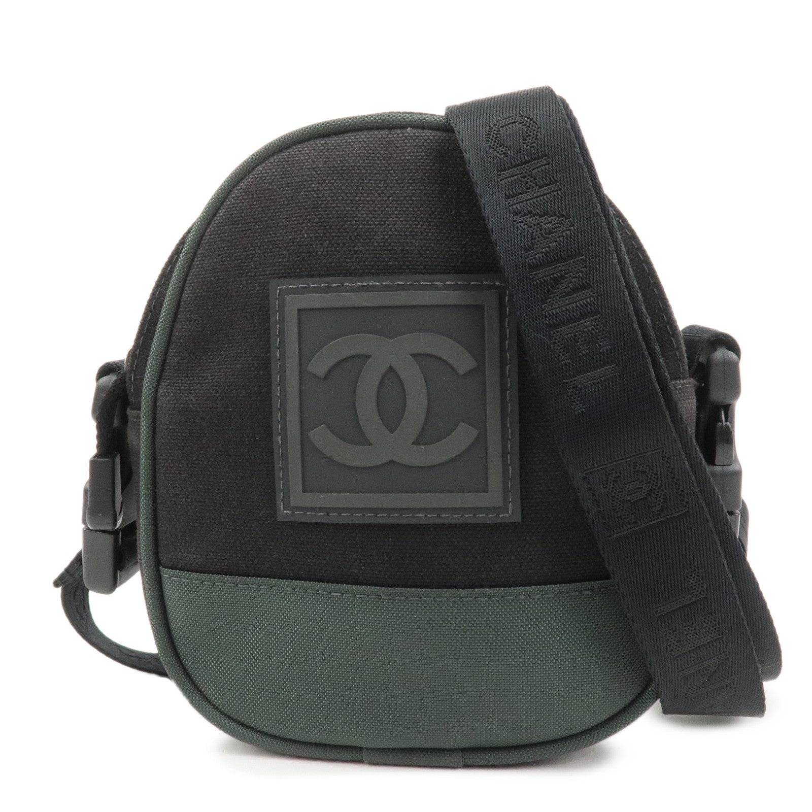 CHANEL Sport Line COCO Mark Canvas Shoulder Bag Black A23300
