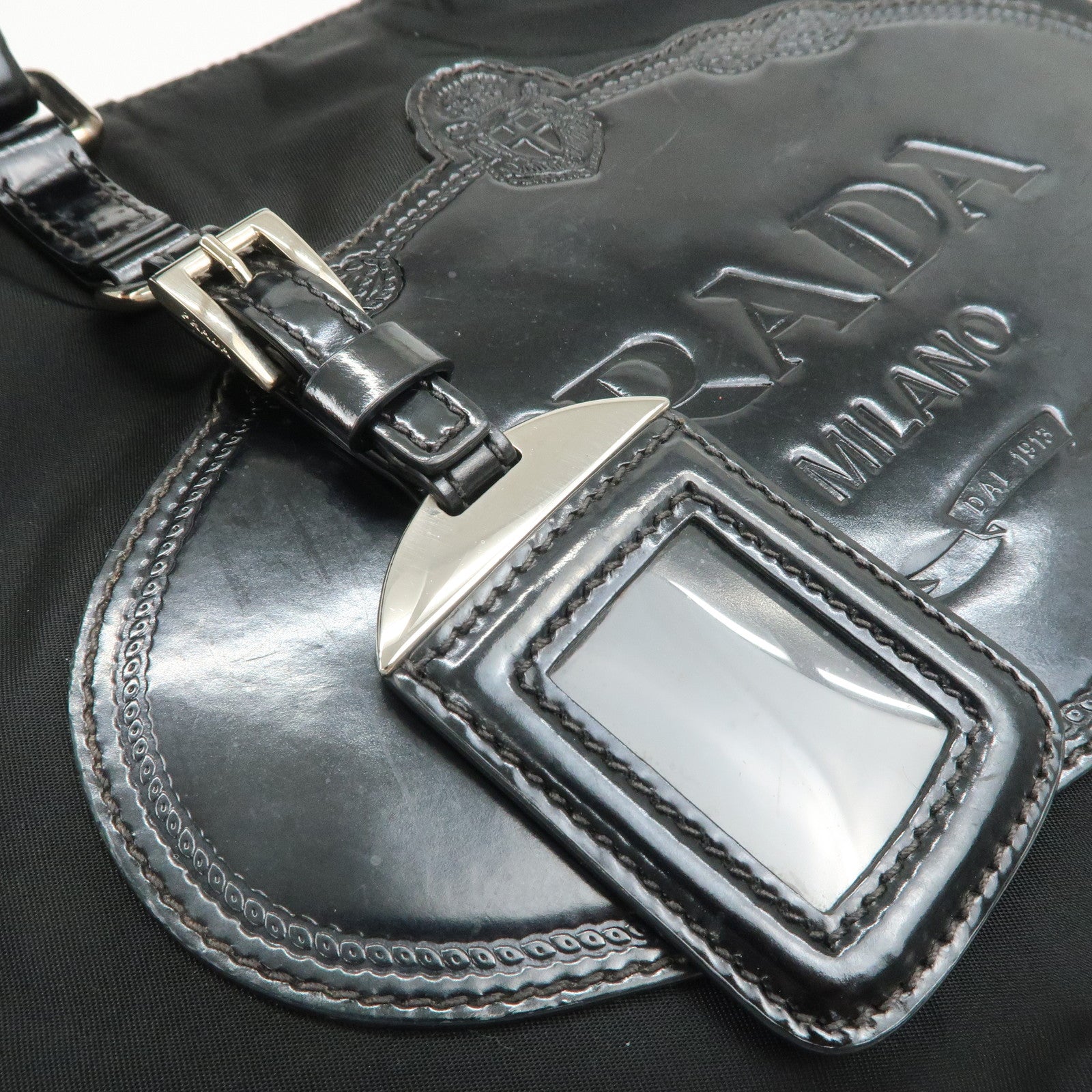PRADA Nylon Leather 2Way Bag Hand Bag Shoulder Bag Black BR3228