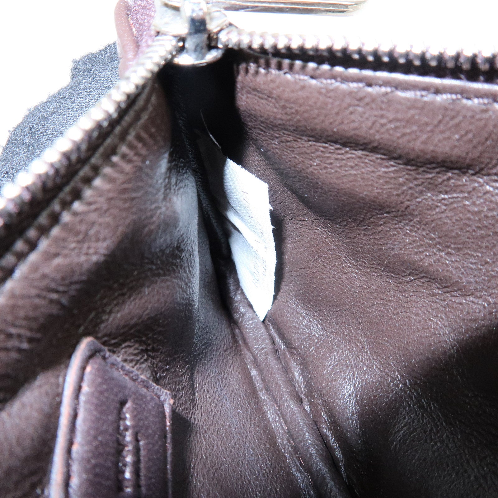 BOTTEGA VENETA Intrecciato Leather Coin Key Case Brown 131232