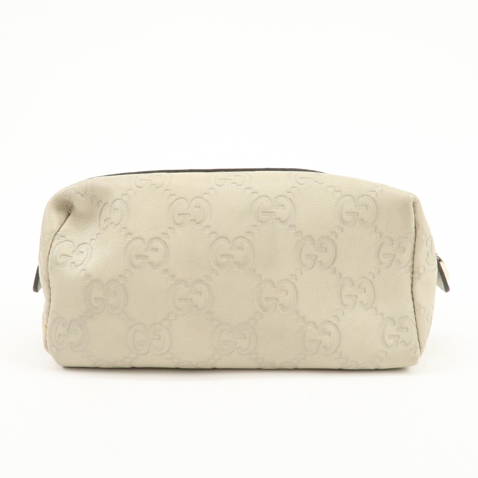 GUCCI Guccissima Leather Pouch Cosmetic Pouch Purse Ivory 153228