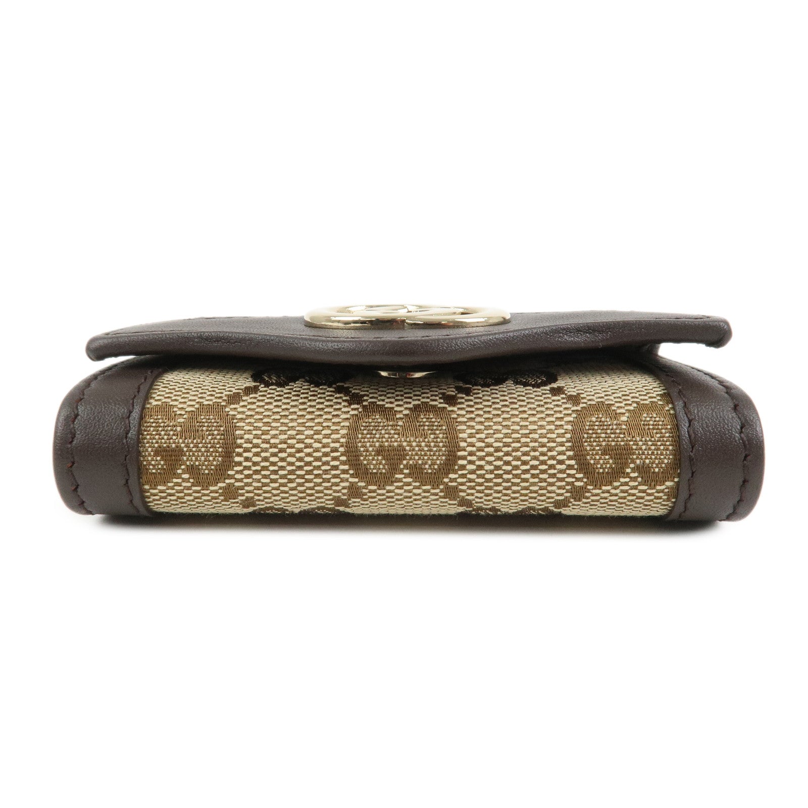 GUCCI Sukey GG Canvas Leather 6 Ring Key Case Beige Brown 282432