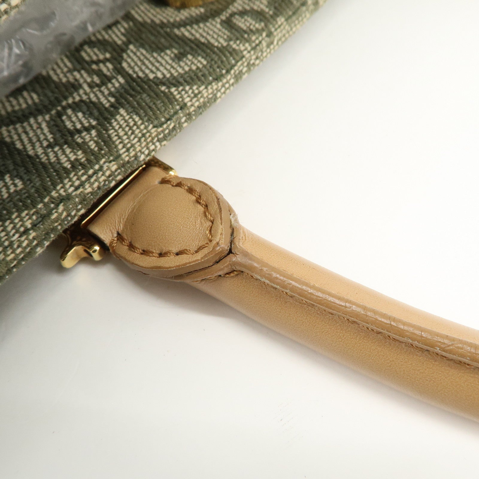 Christian Dior Trotter CH Jacquard Canvas Tote Bag Hand Bag Green