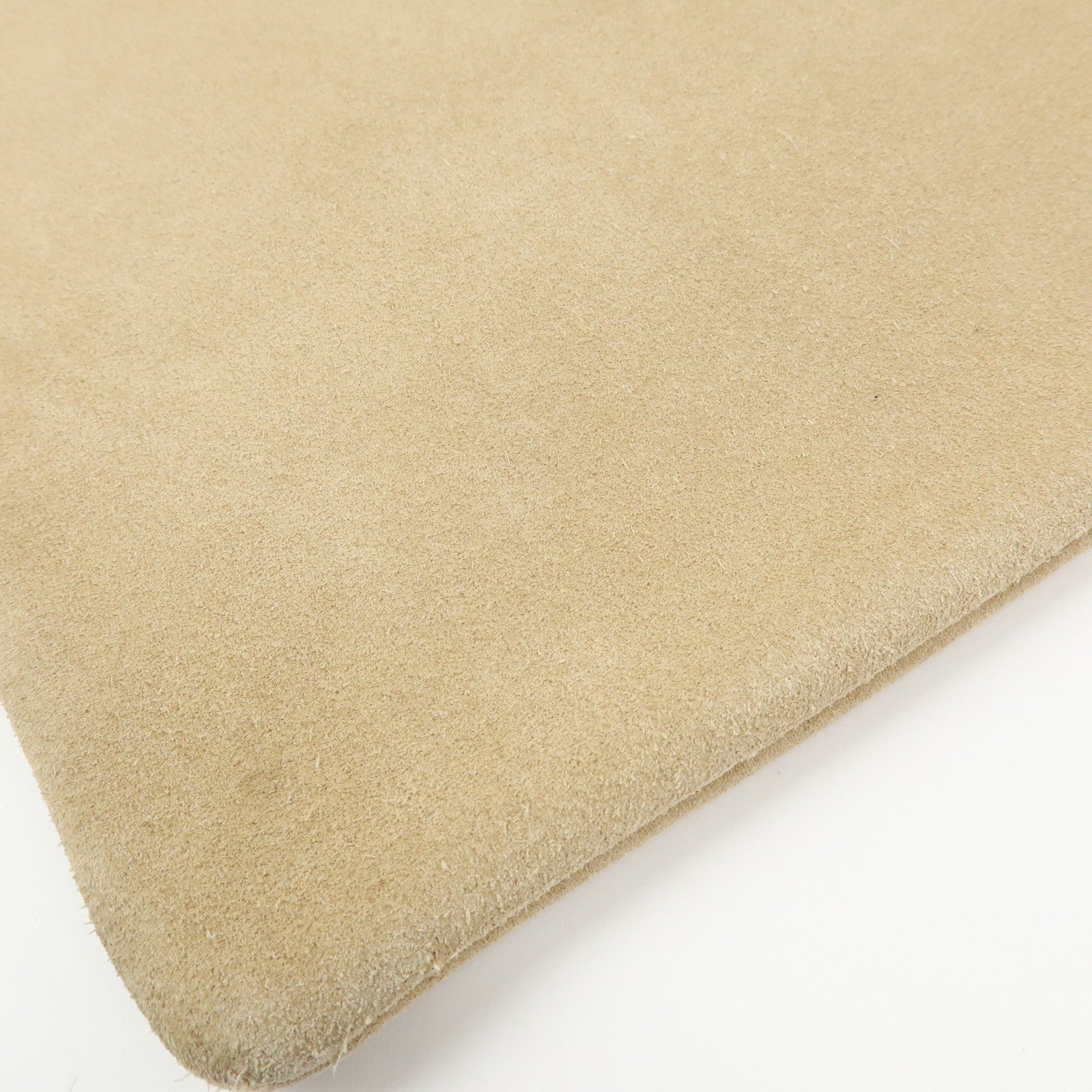 LOEWE Anagram Suede Leather Tote Bag Hand Bag Beige White