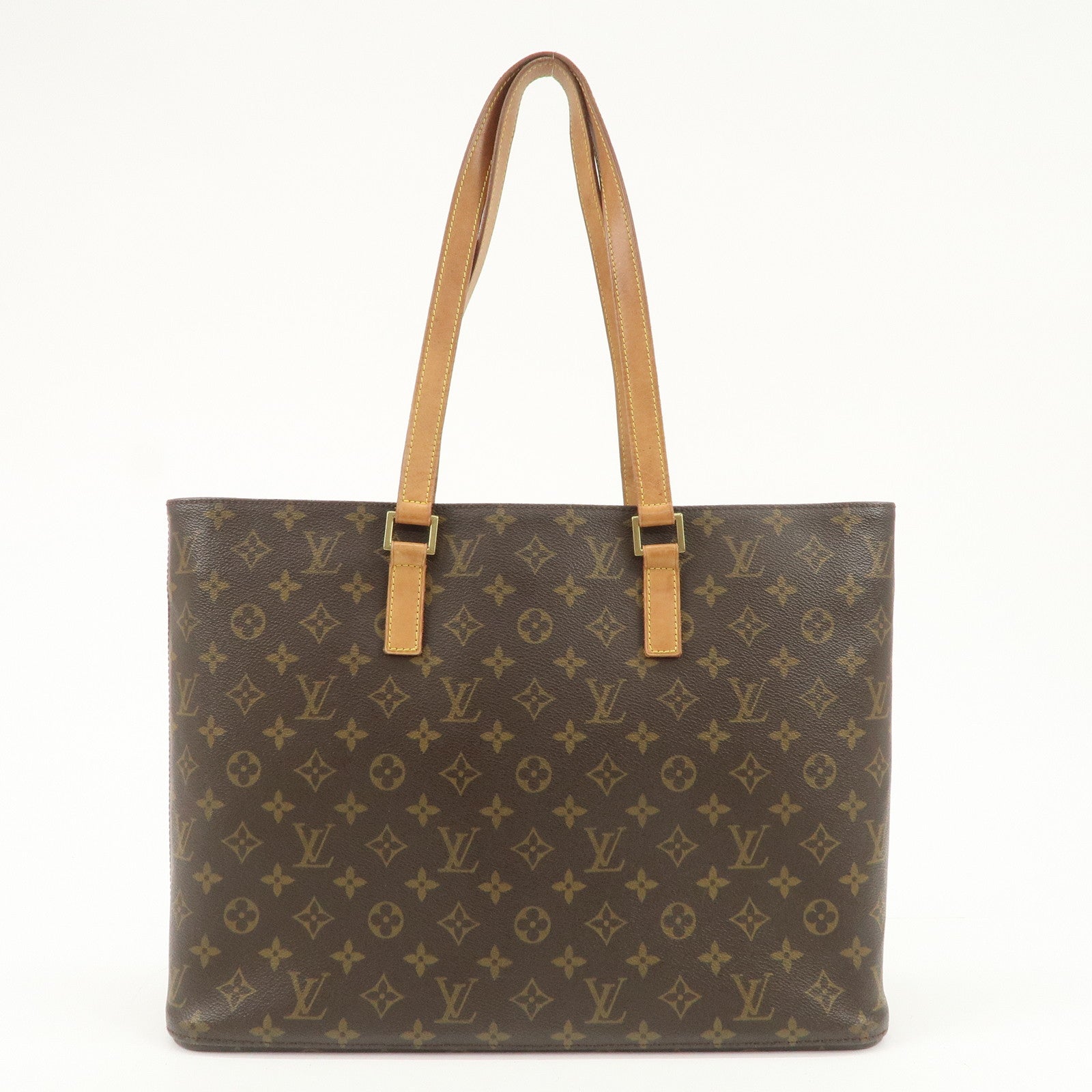Louis Vuitton Monogram Luco Tote Bag Hand Bag Brown M51155 Used