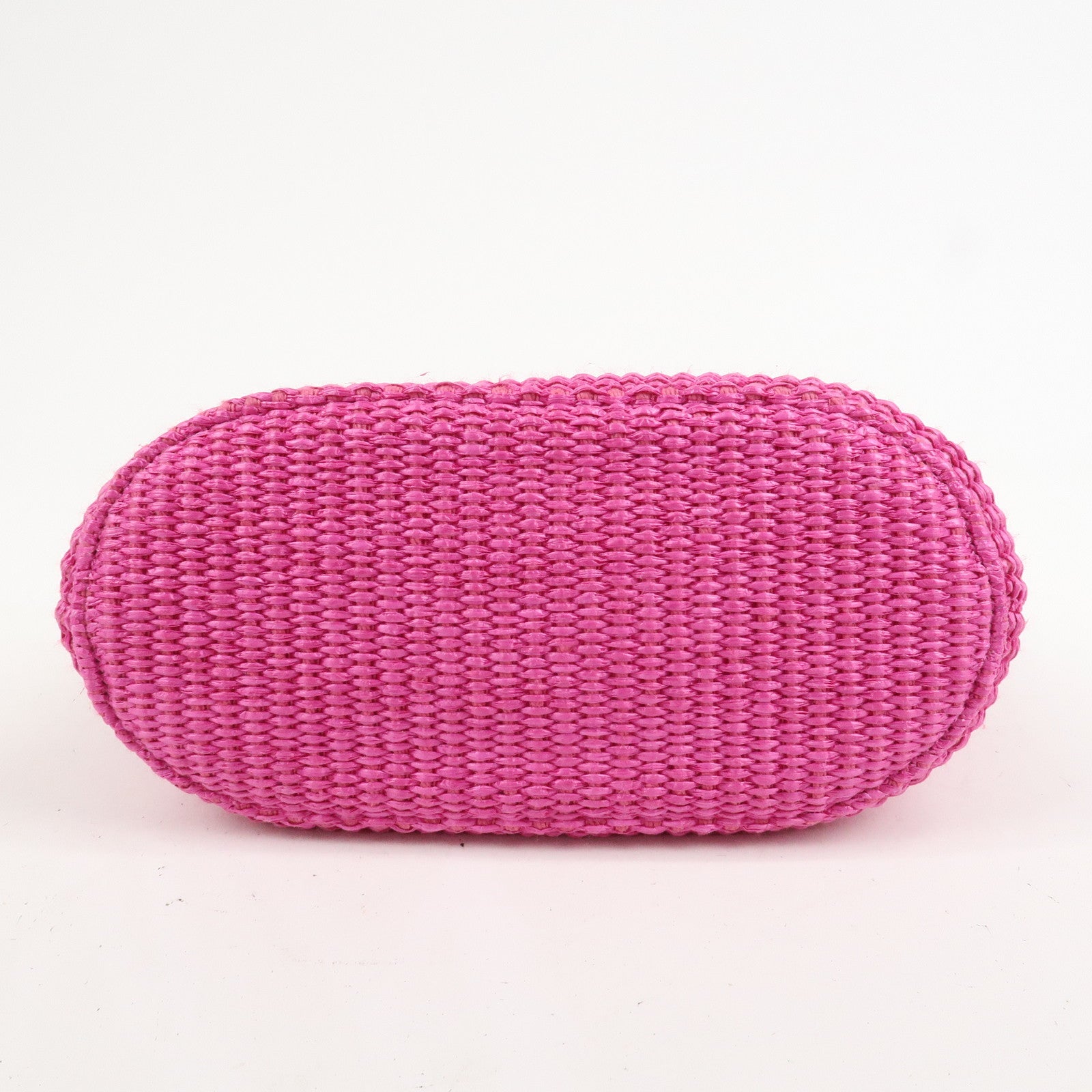 JIMMY CHOO Leather Raffia Beach West East 2 Way Bag Mini Tote Bag