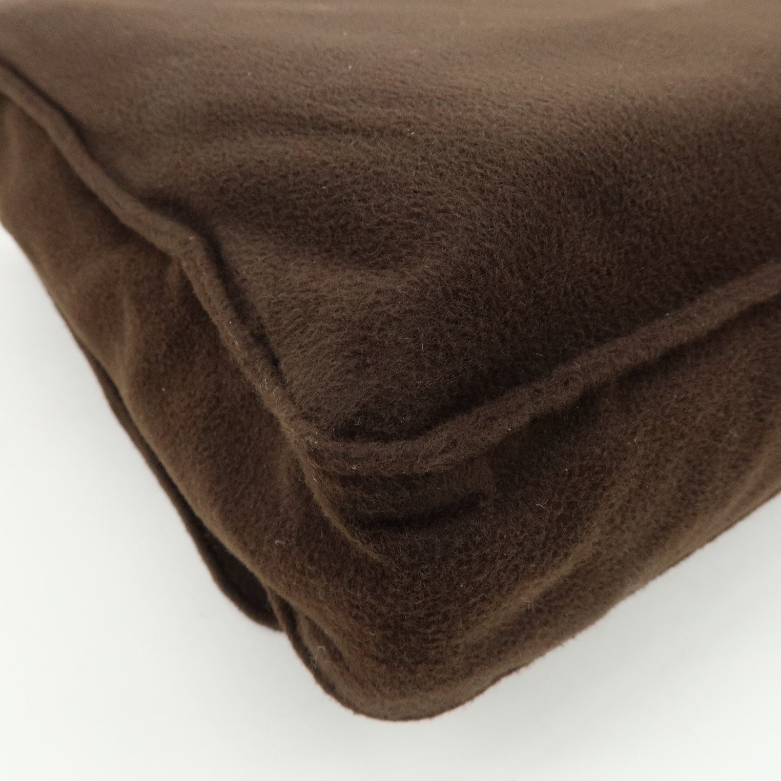 FENDI Wool Leather Shoulder Bag Crossbody Bag Brown 16071