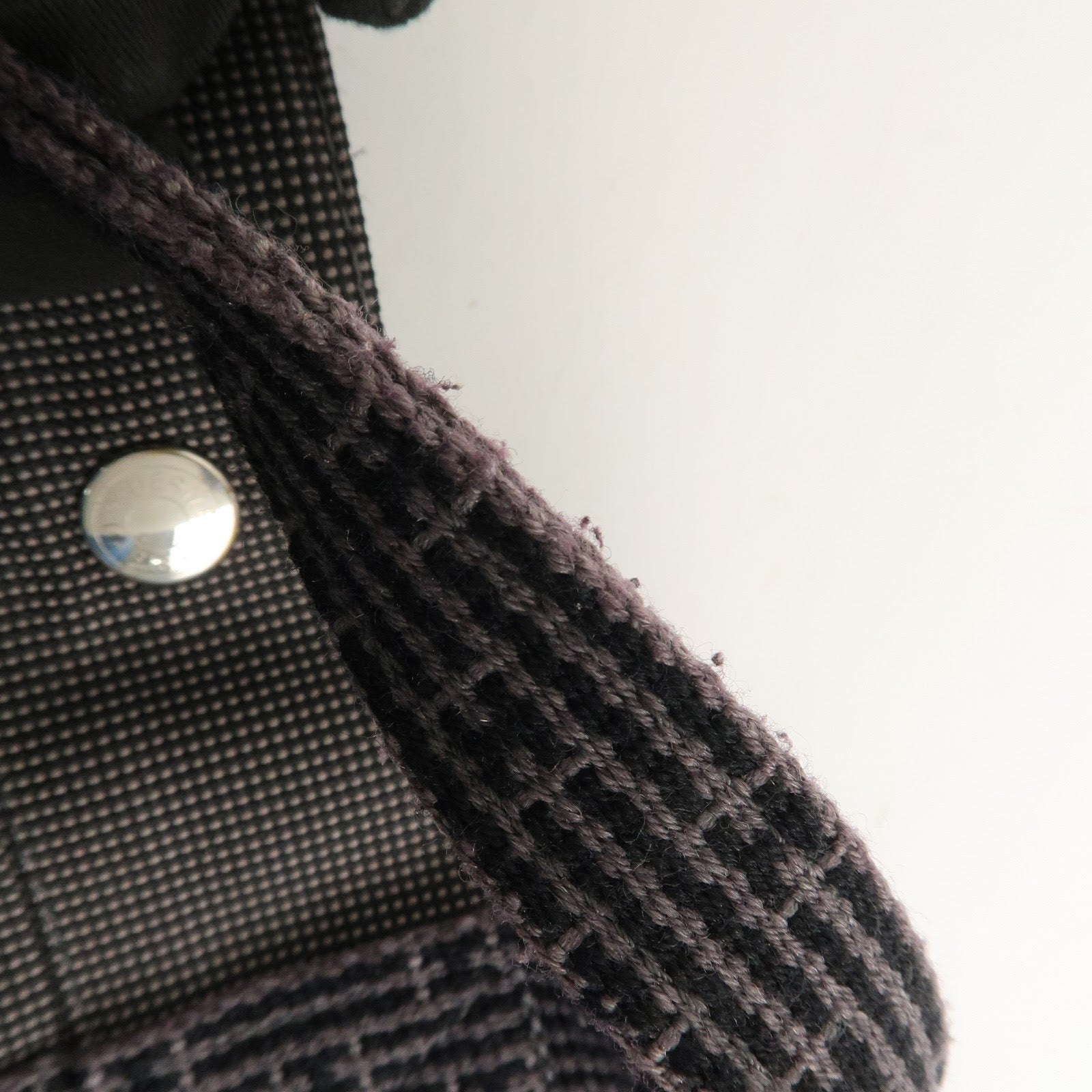 HERMES Her Line A Dos MM Canvas Back Pack Tote Bag Black