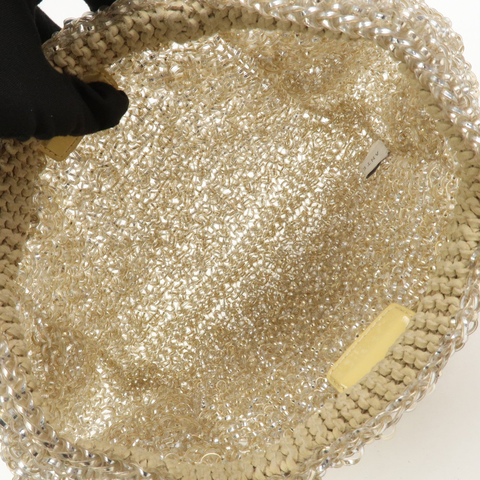 ANTEPRIMA Wire Bag PVC Hand Bag Shoulder Bag Gold