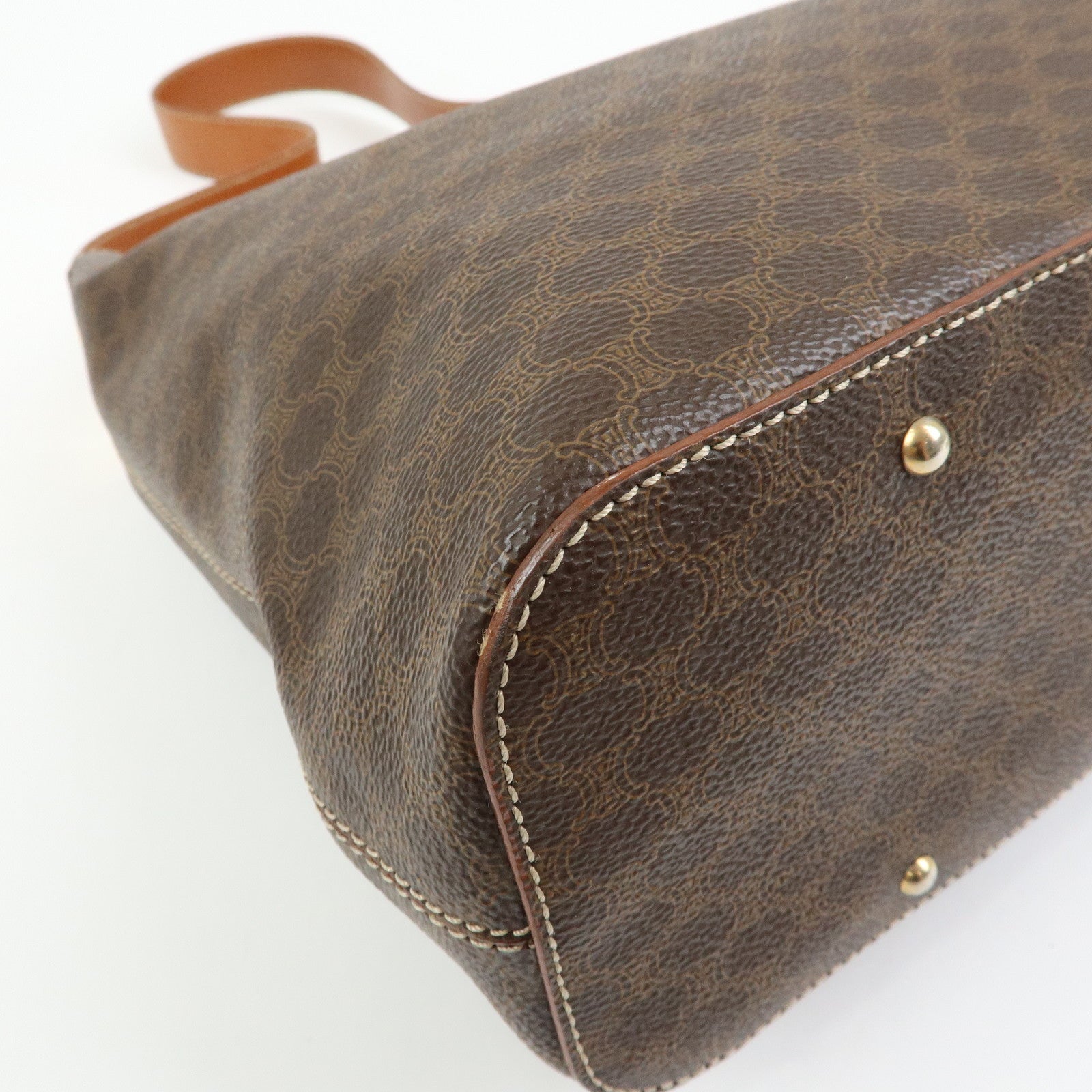 CELINE Macadam PVC Leather Shoulder Bag Hand Bag Brown