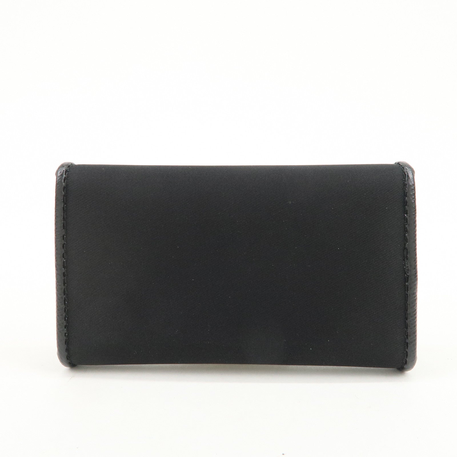 PRADA Triangle Logo 6 Rings Key Case Key Holder Black 1PG222
