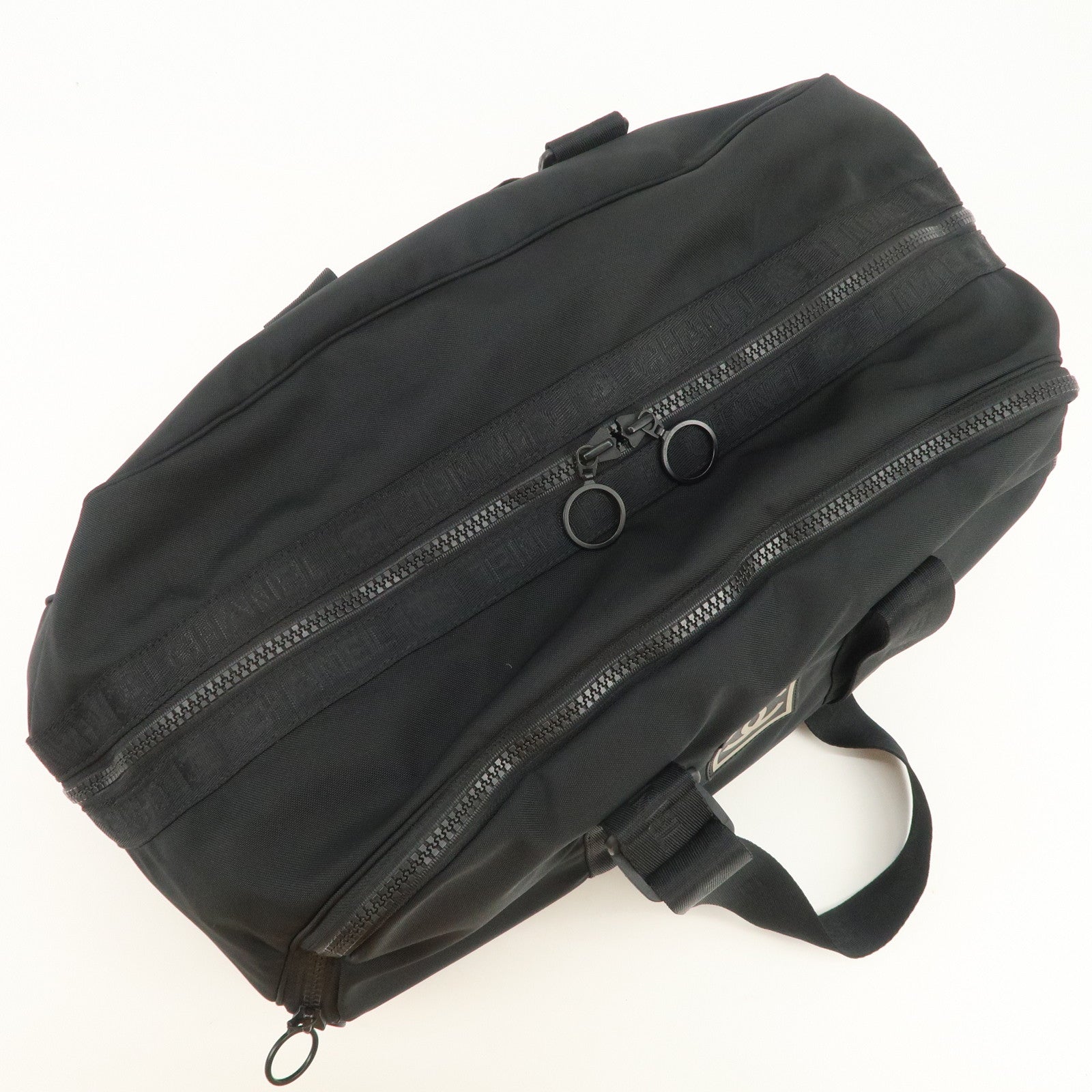 CHANEL Sports Line COCO Mark Nylon Boston Bag Hand Bag Black