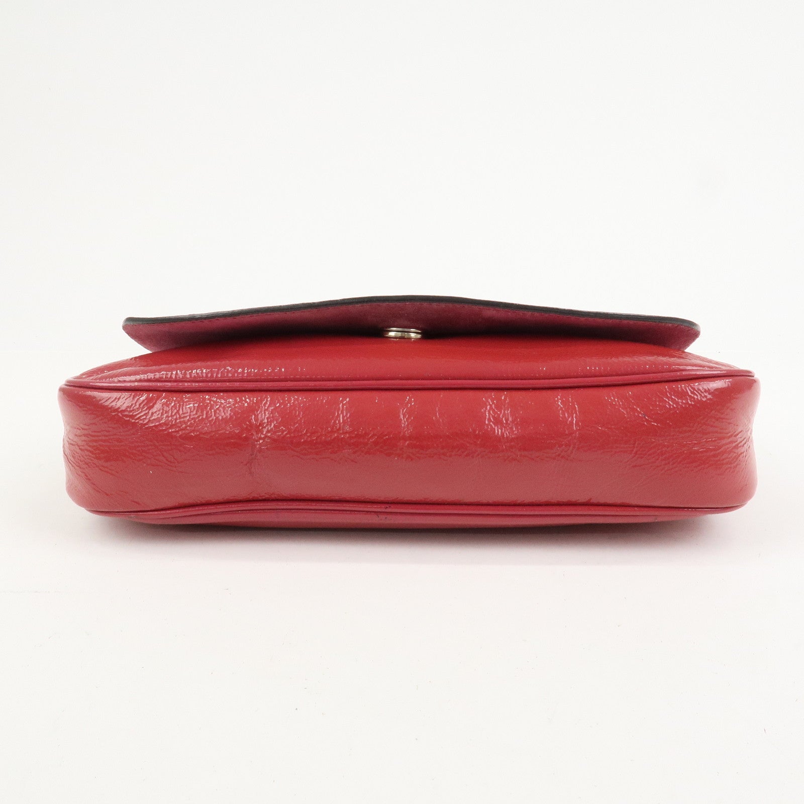 GUCCI SOHO Patent Leather Chain Shoulder Bag Red 336752