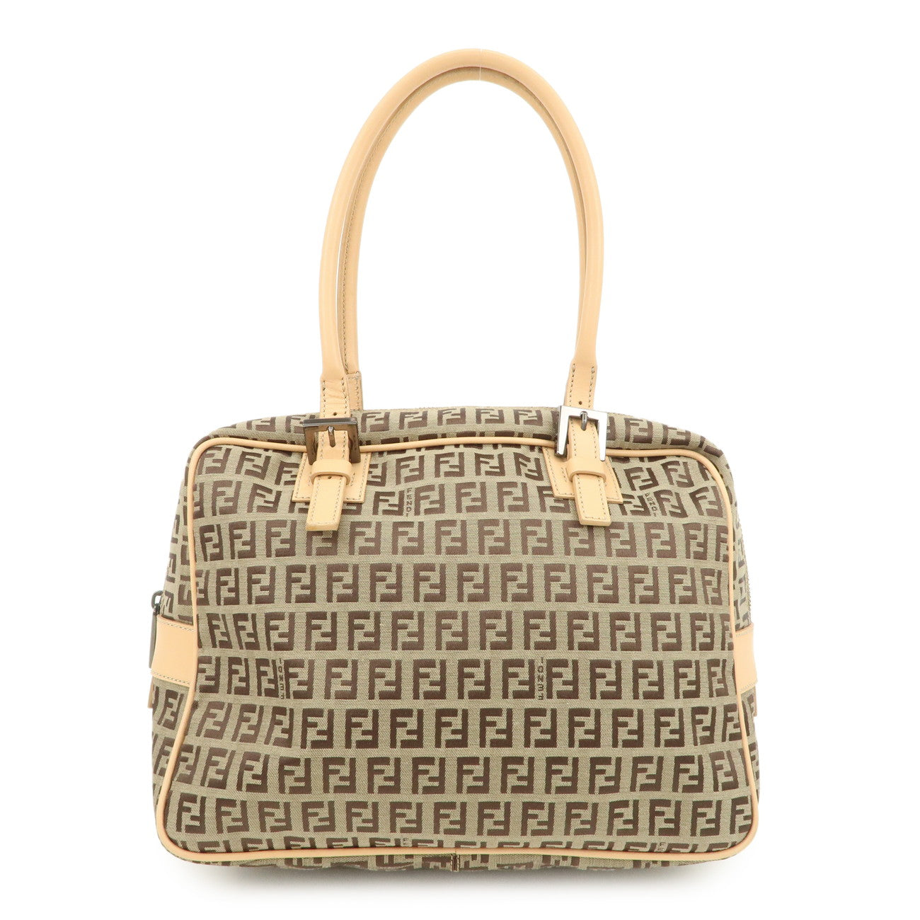 FENDI Zucchino Canvas Hand Bag Shoulder Bag Brown 8BN005