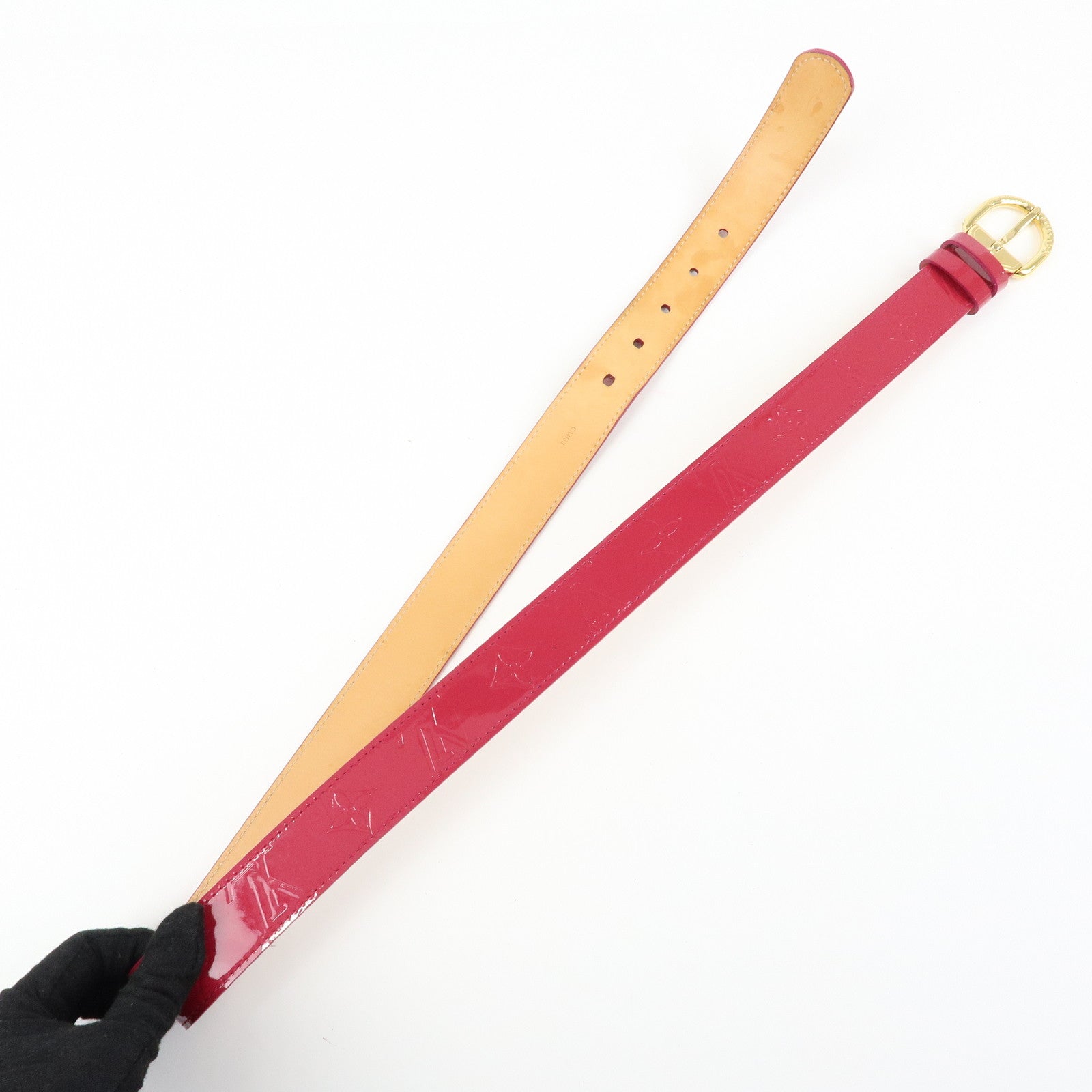 Louis Vuitton Monogram Vernis Leather Ceinture Belt Fuchsia M9798