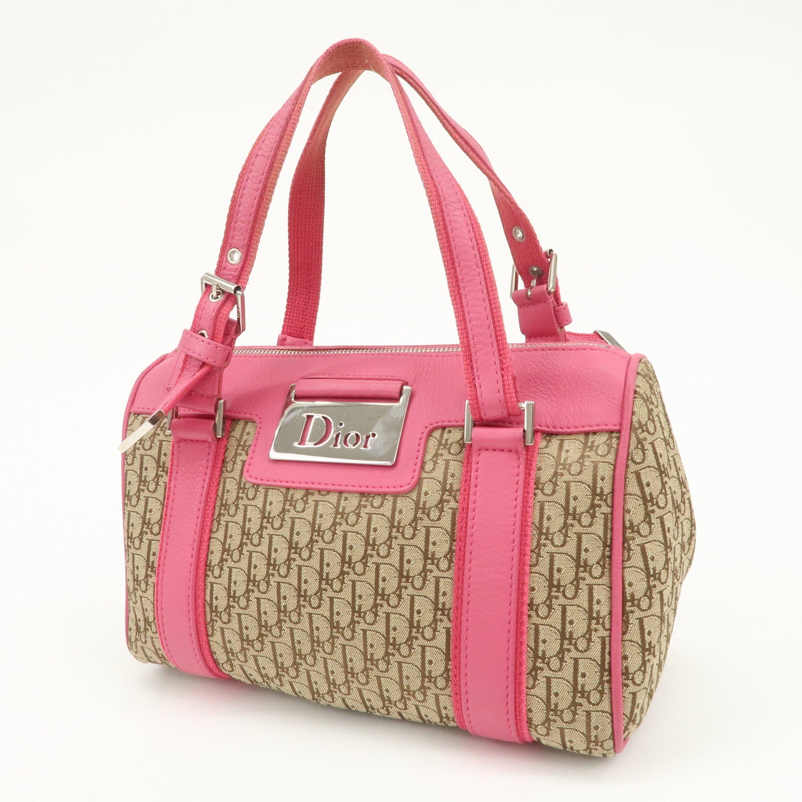 Christian Dior Trotter Street Chic Mini Boston Bag Beige Pink