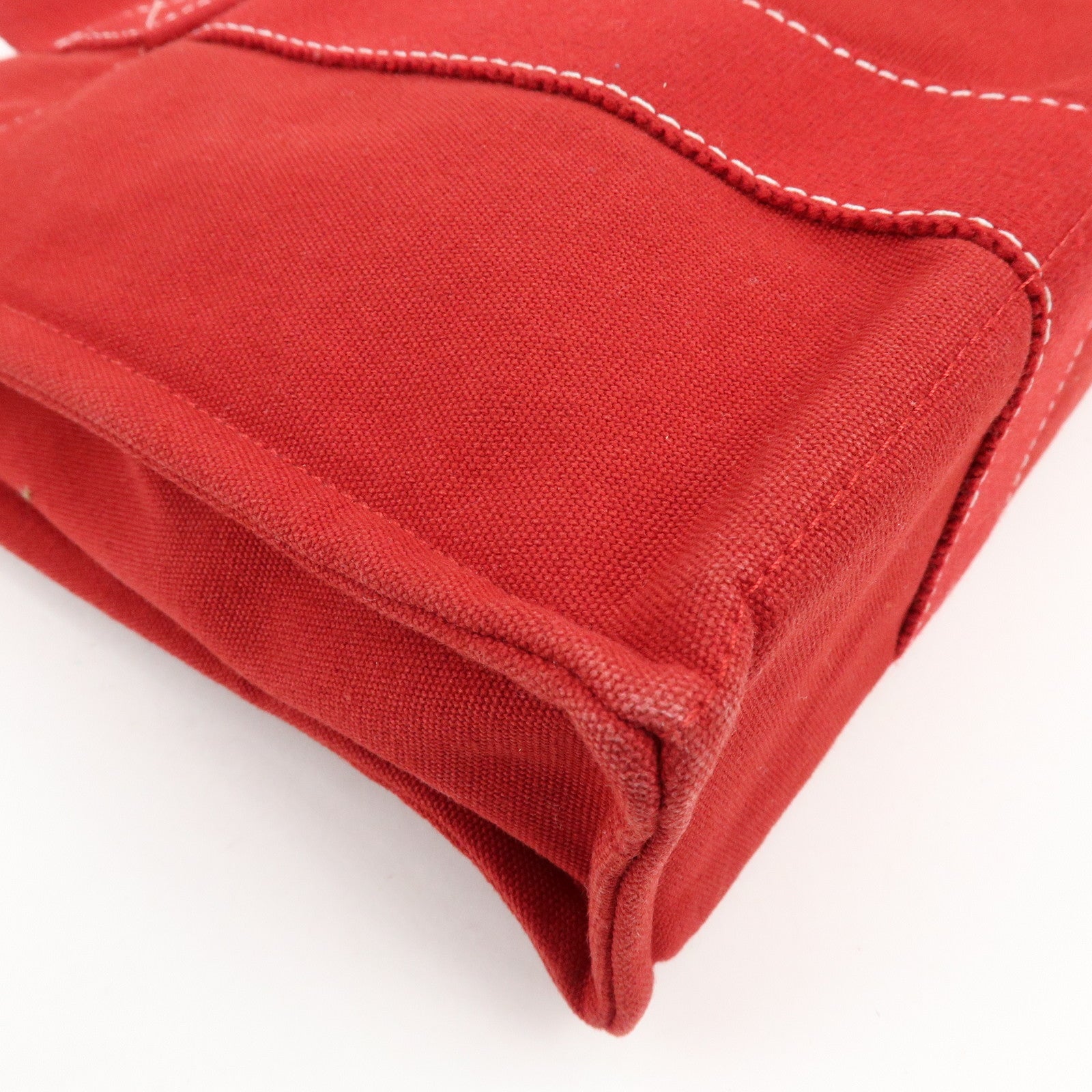 HERMES Deauville PM Canvas Hand Bag Tote Bag Red
