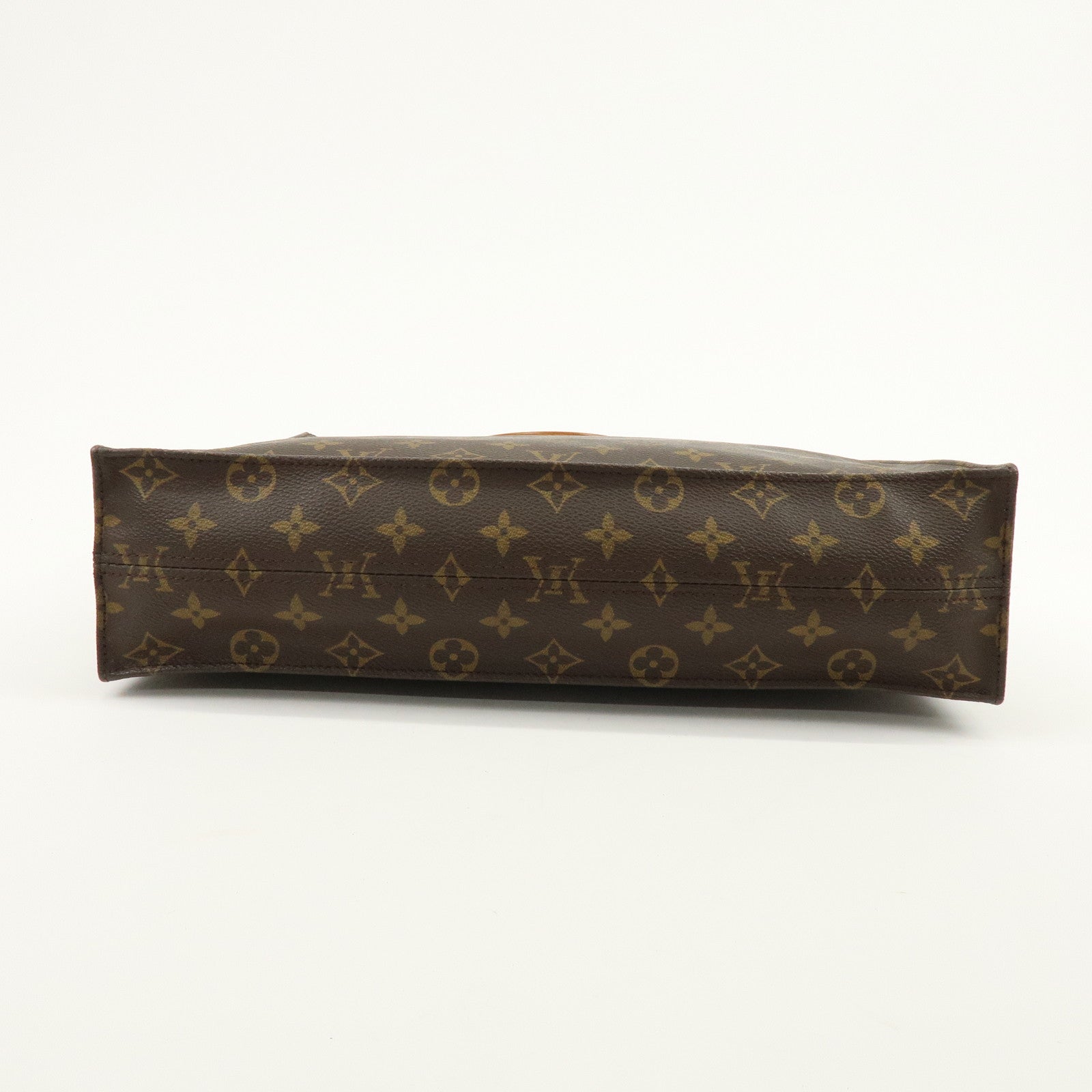 Louis Vuitton Monogram Sac Plat Tote Bag Hand Bag Brown M51140