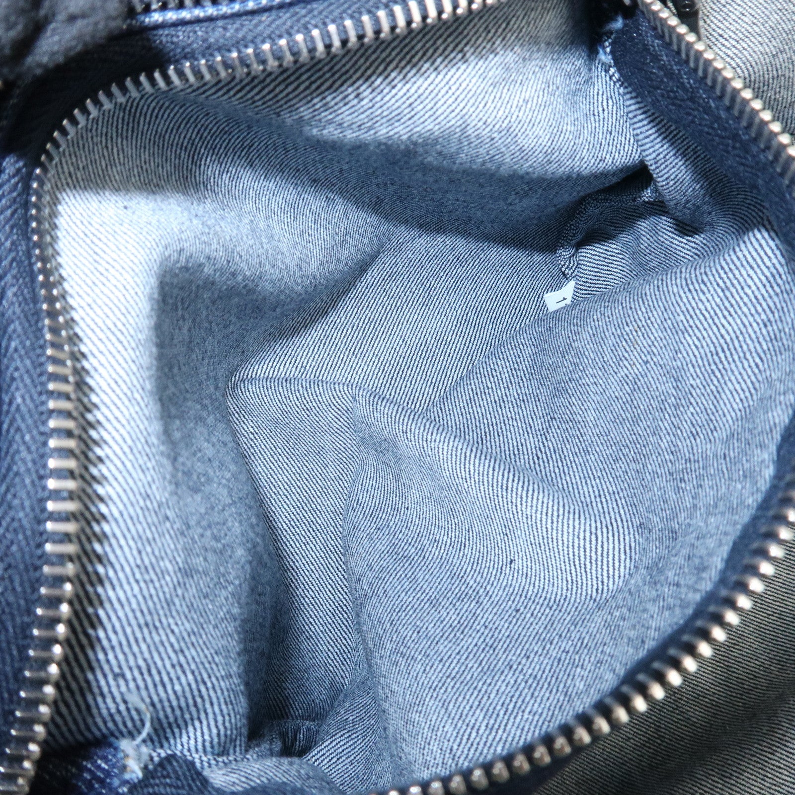 MIU MIU Cats & Dots Print Denim 2Way Tote Bag Blue