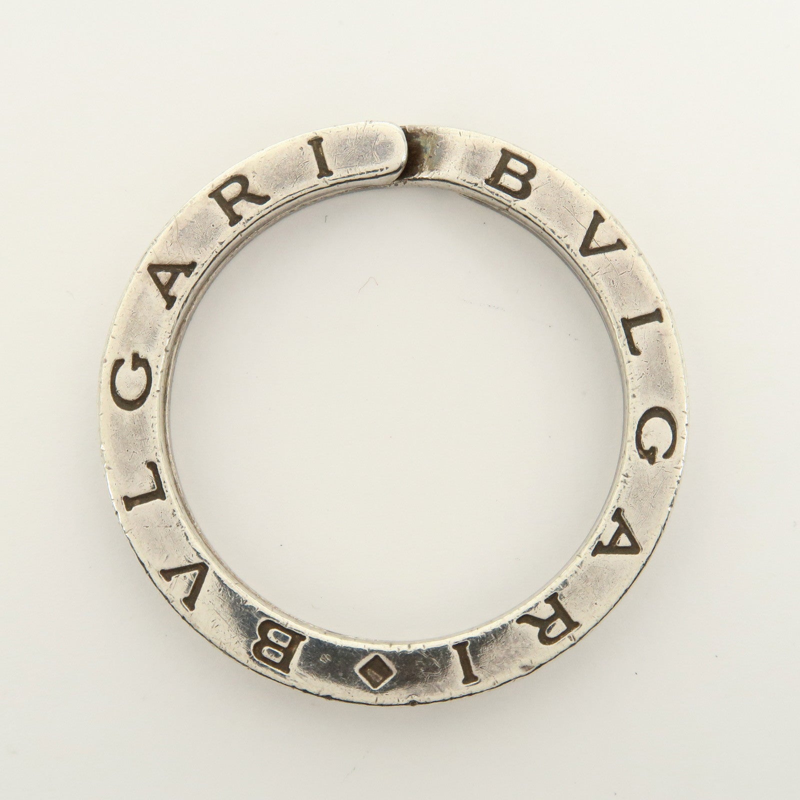 BVLGARI Double Logo Bag Charm Key Ring SV925 Silver