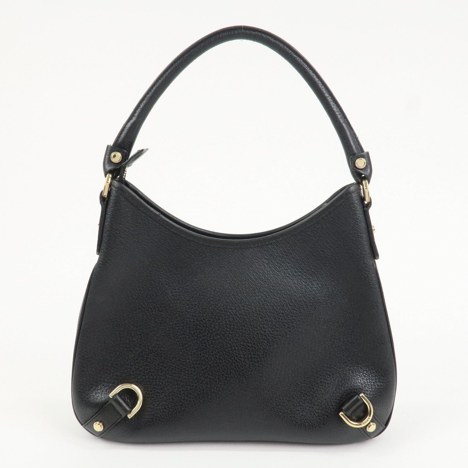 GUCCI Abbey GG Canvas Leather Shoulder Bag Black 130738