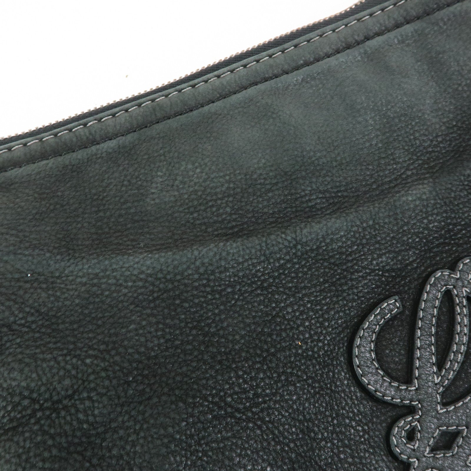 LOEWE Anagram Calf Leather Shoulder Bag Crossbody Bag Black