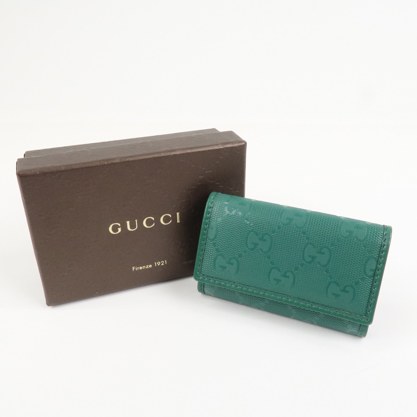 GUCCI GG Implement PVC Leather 6 Rings Key Case Green 138093