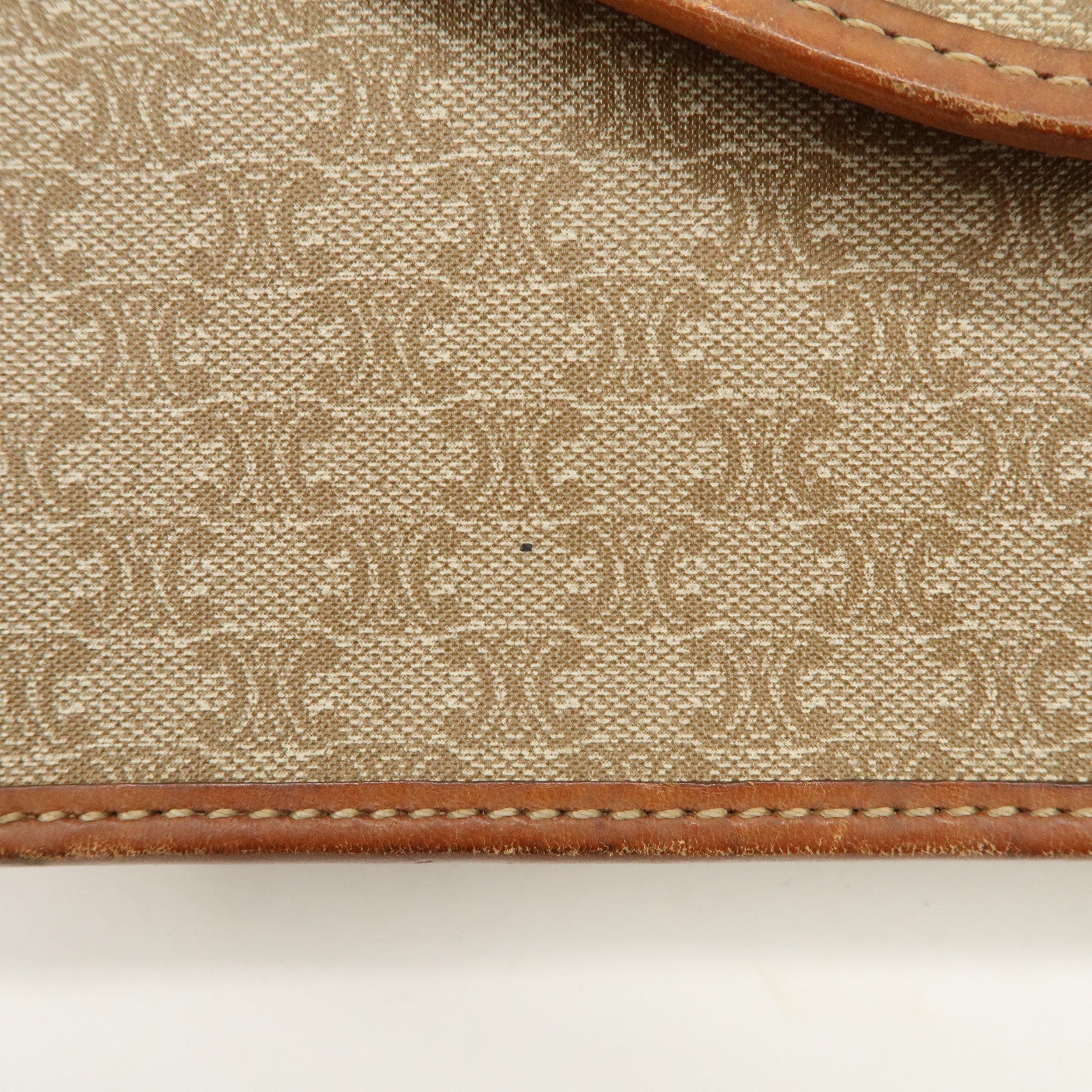 CELINE C Macadam 2Way Bag Shoulder Bag Clutch Bag Beige Brown