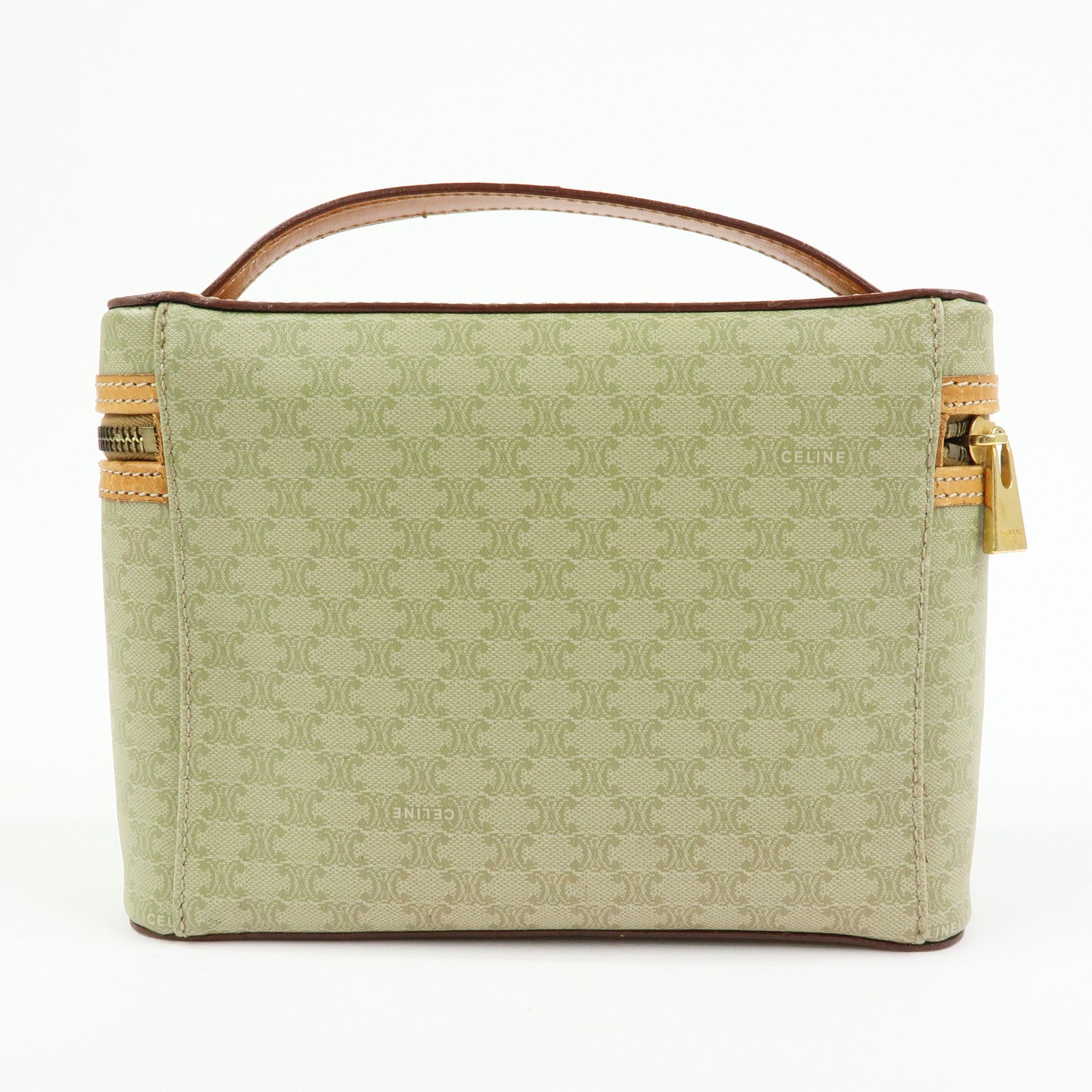 CELINE Macadam PVC Leather Vanity Bag Hand Bag Cosmetic Pouch