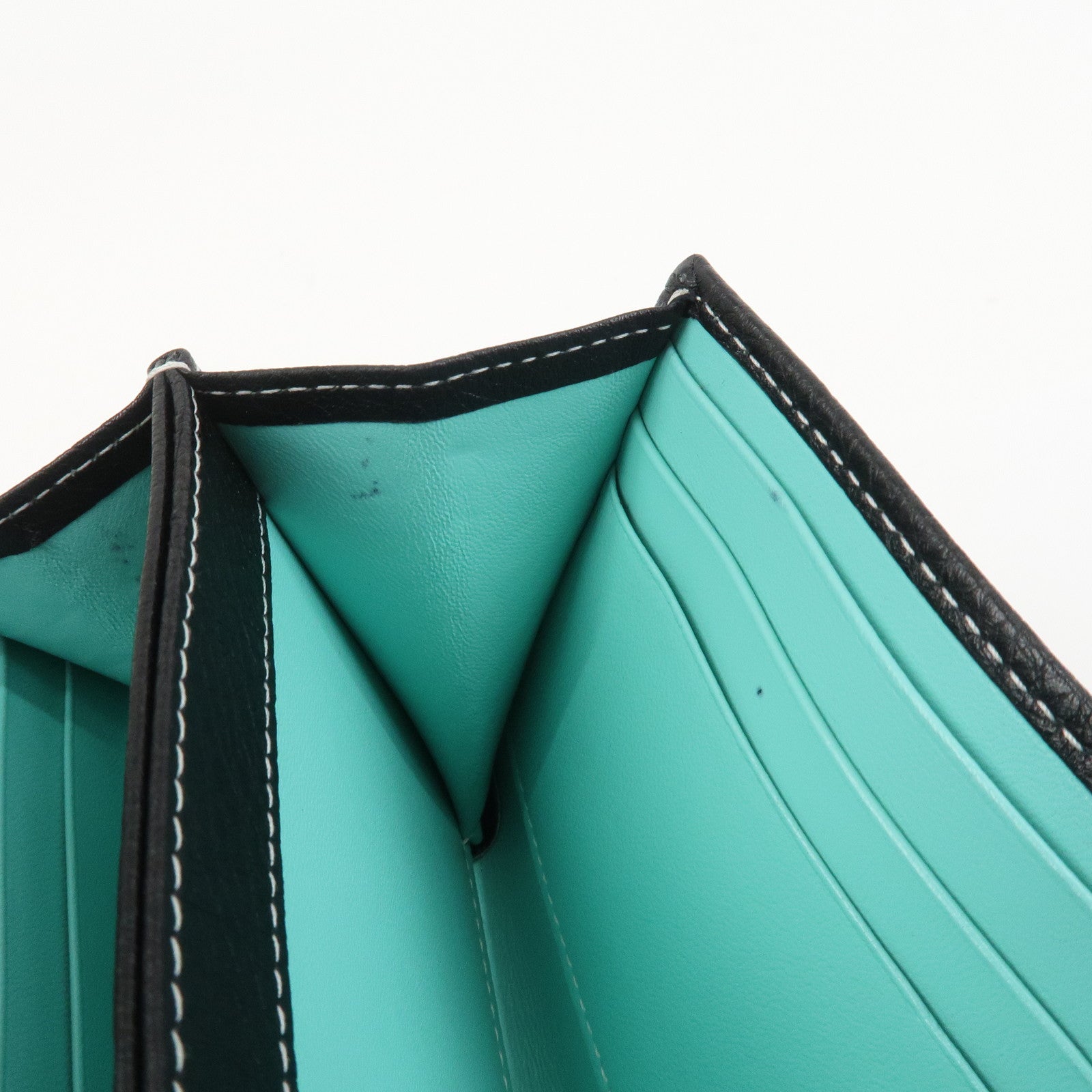 Tiffany & Co Leather Chain Long Wallet Shoulder Bag Black