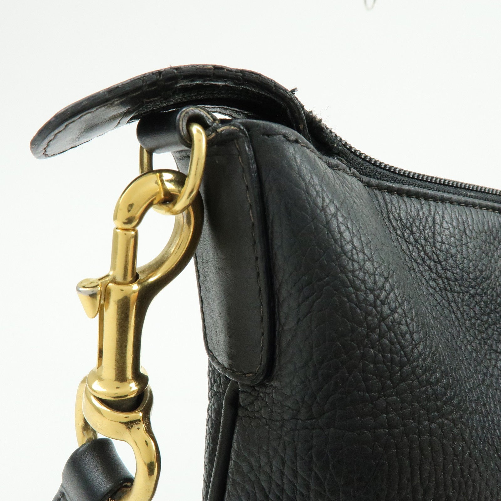 GUCCI Leather Shoulder Bag Crossbody Bag Black 001・115・1206