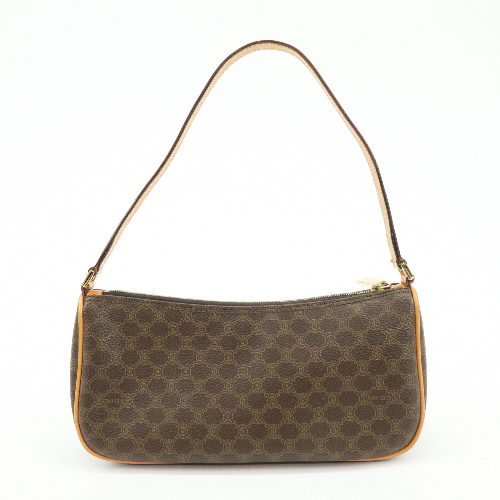 CELINE Macadam PVC Leather Shoulder Bag Hand bag Brown