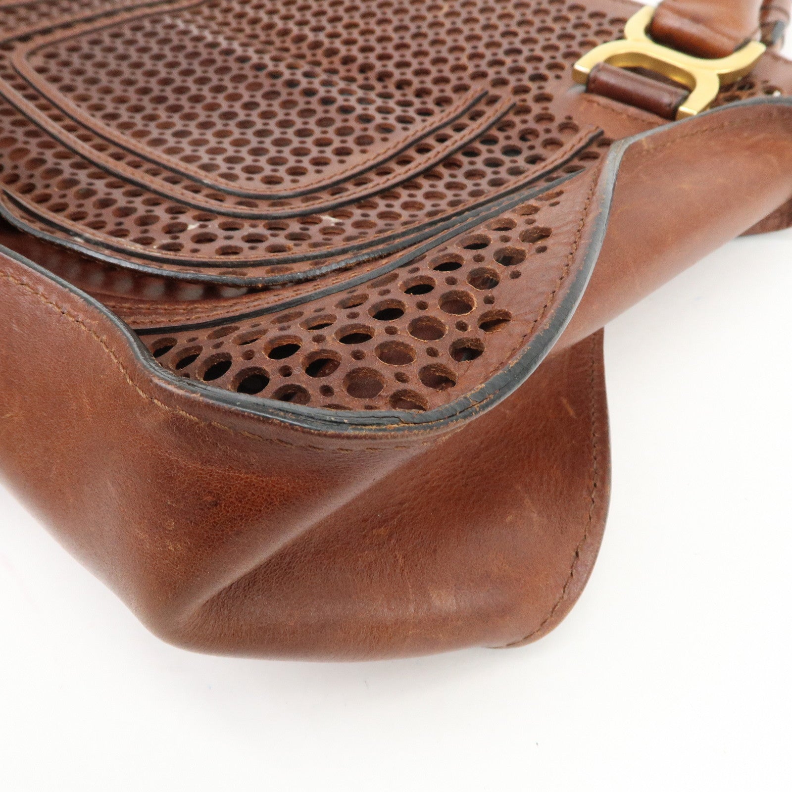 Chloe Marcie Leather 2WAY Bag Shoulder Bag Hand Bag Brown