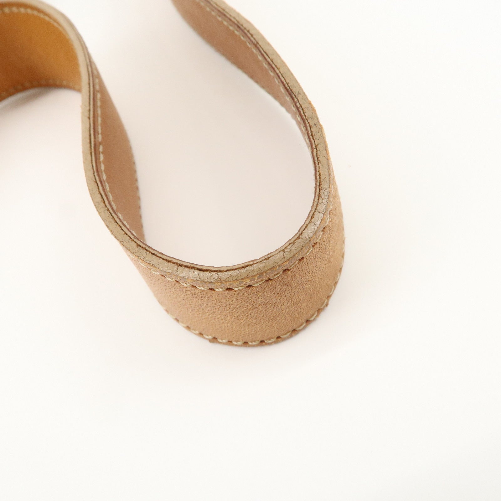 CELINE C Macadam Leather Suede Shoulder Bag Hand Bag Beige